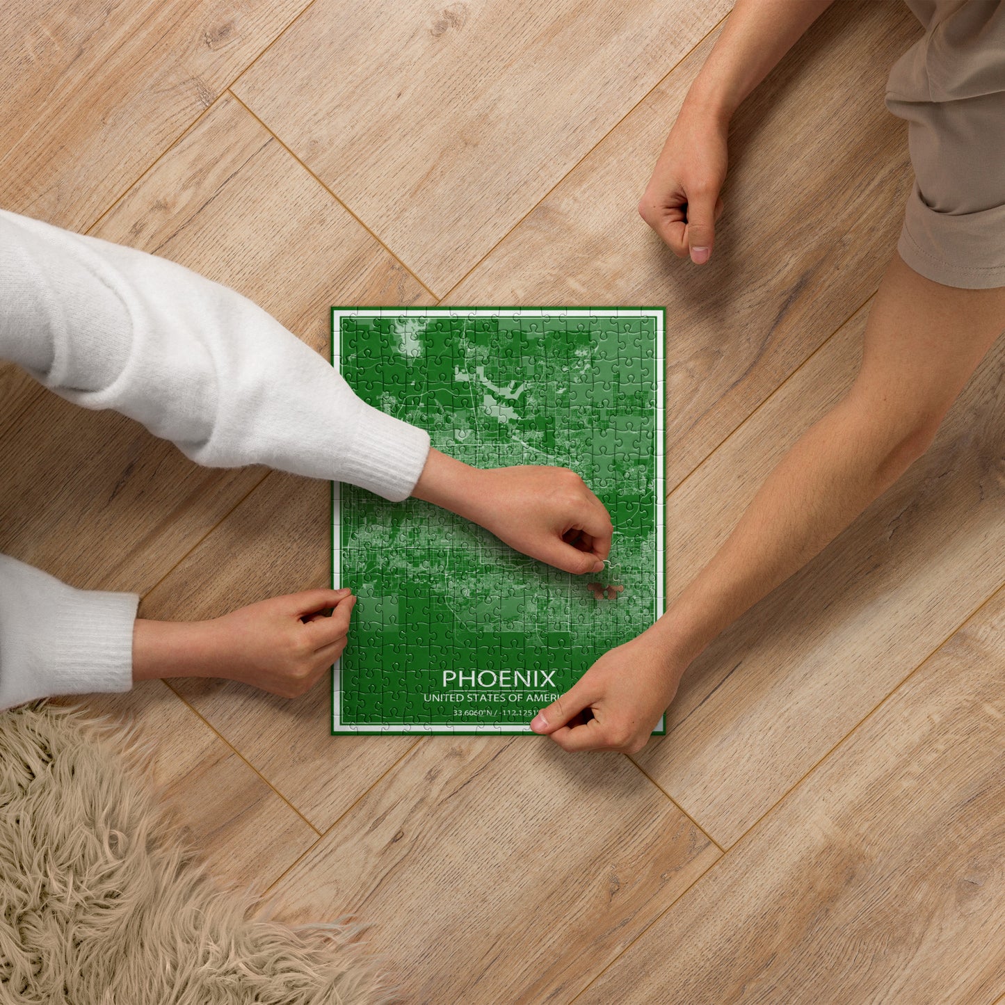Phoenix Green and White Map Jigsaw Puzzle