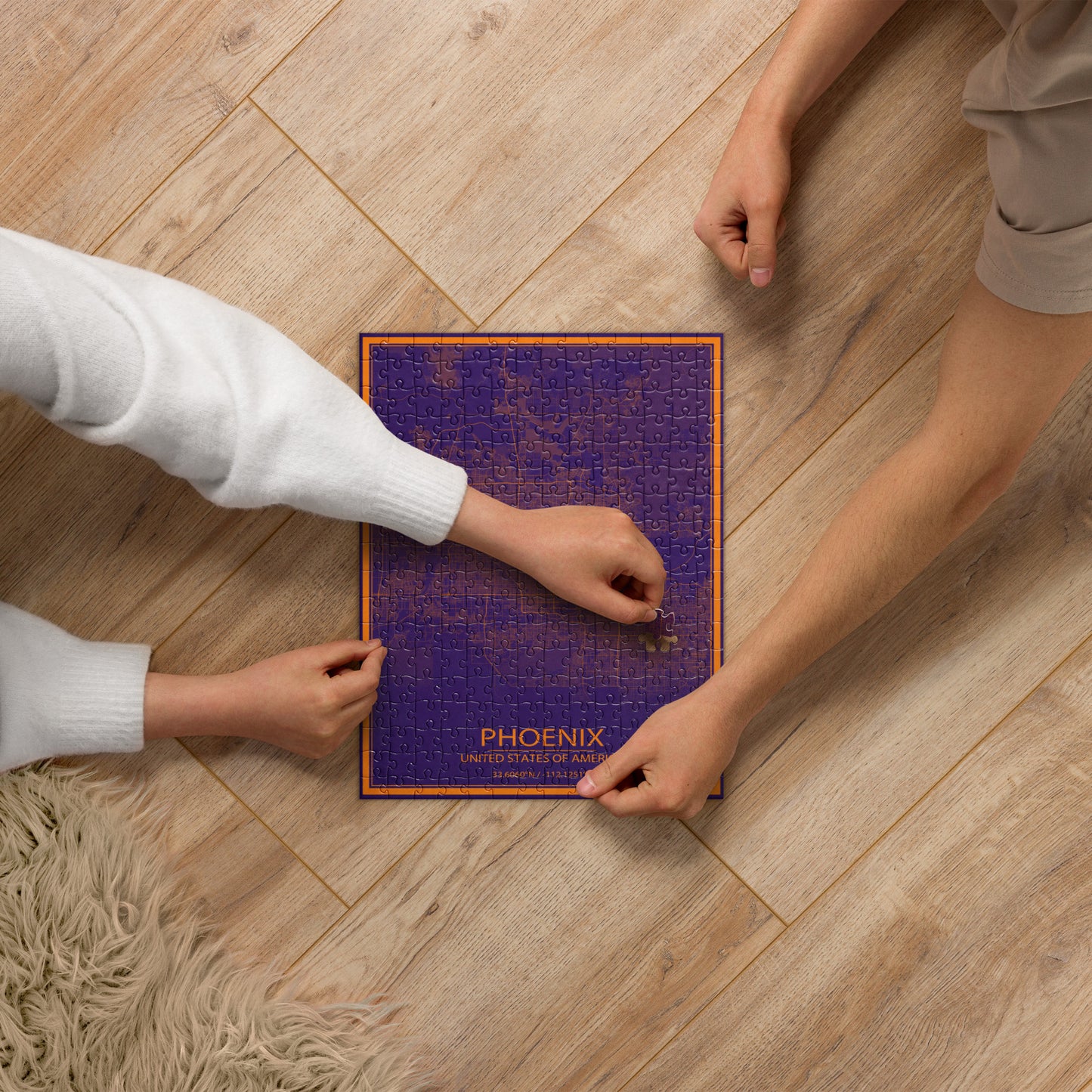 Phoenix Purple and Orange Map Jigsaw Puzzle