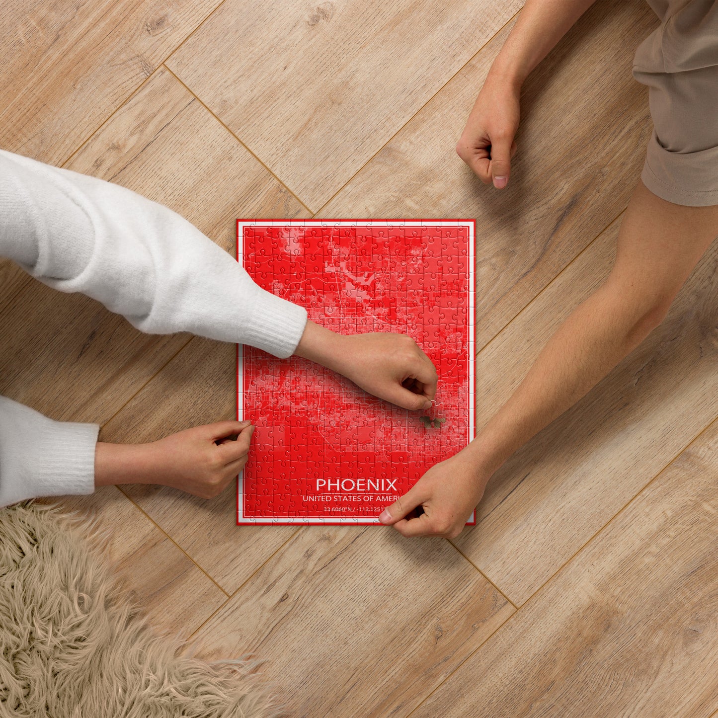 Phoenix Red and White Map Jigsaw Puzzle