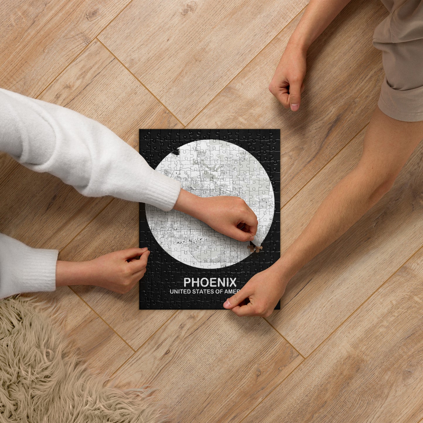 Phoenix Circular White Map Jigsaw Puzzle
