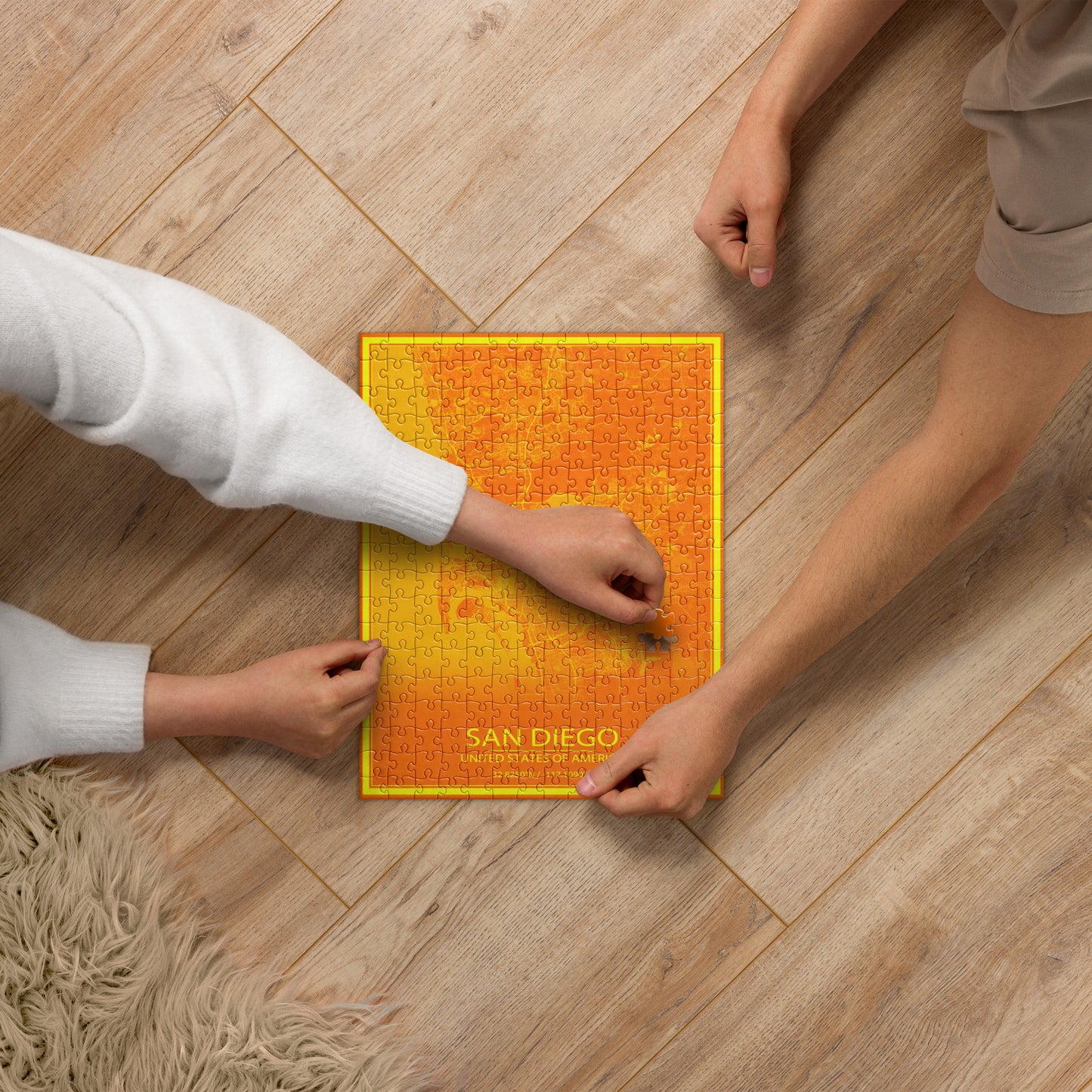 San Diego Orange and Yellow Map Jigsaw Puzzle