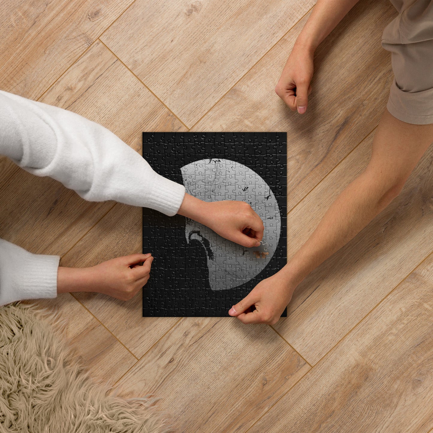 San Diego Silver on Black Map Jigsaw Puzzle