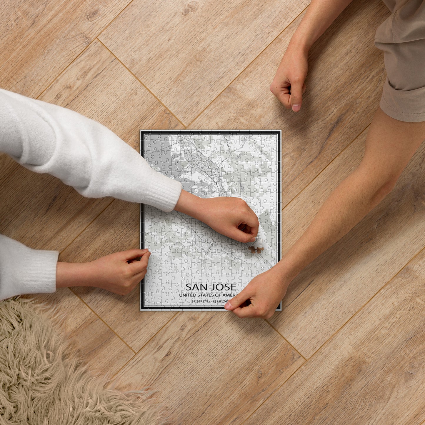 San Jose White Map Jigsaw Puzzle