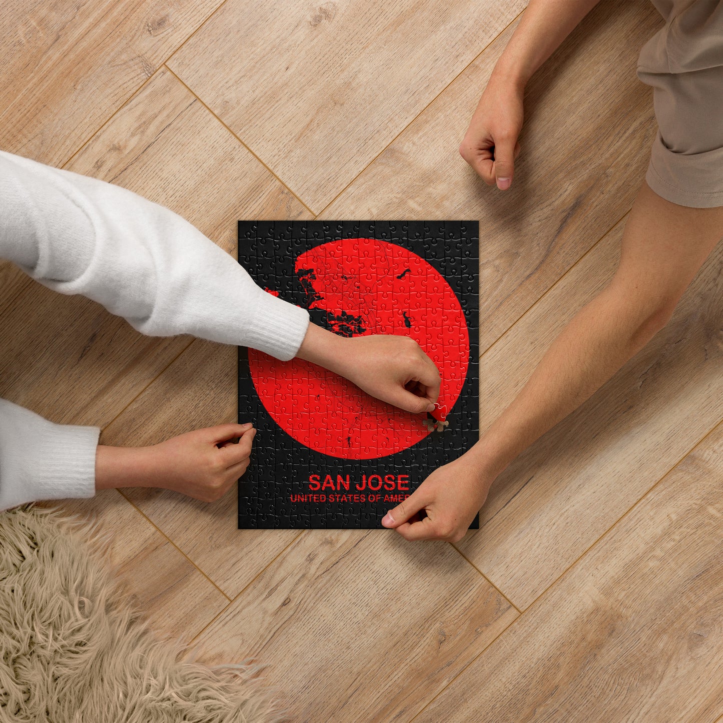 San Jose Circular Red Map Jigsaw Puzzle