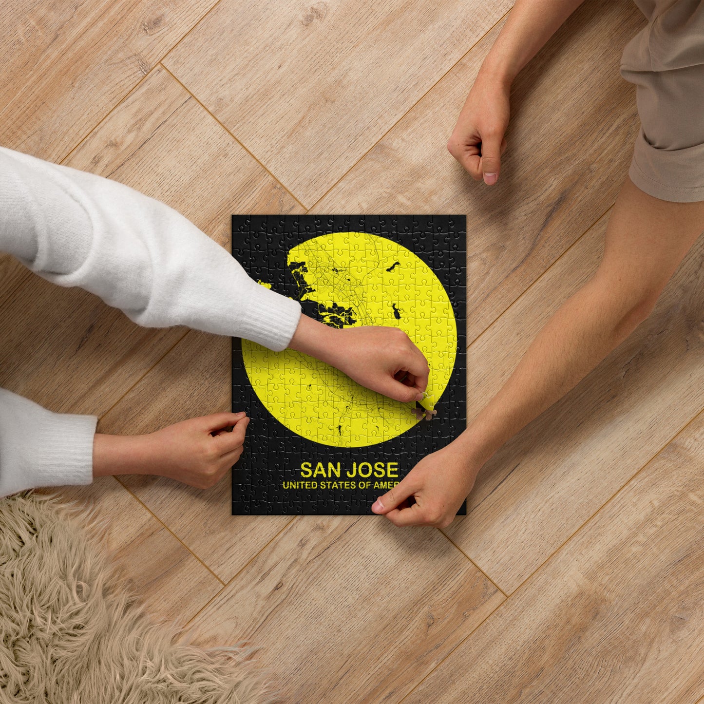 San Jose Circular Yellow Map Jigsaw Puzzle