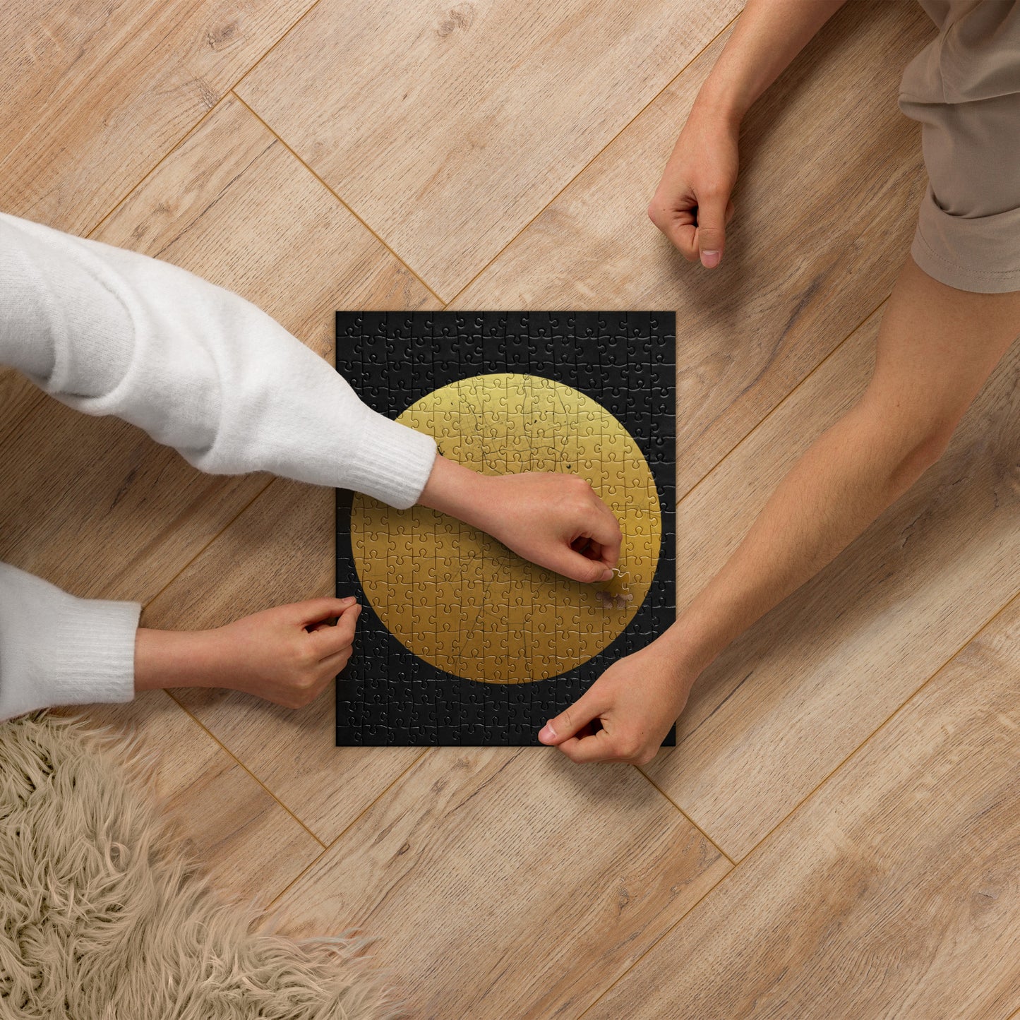 Austin Gold on Black Map Jigsaw Puzzle