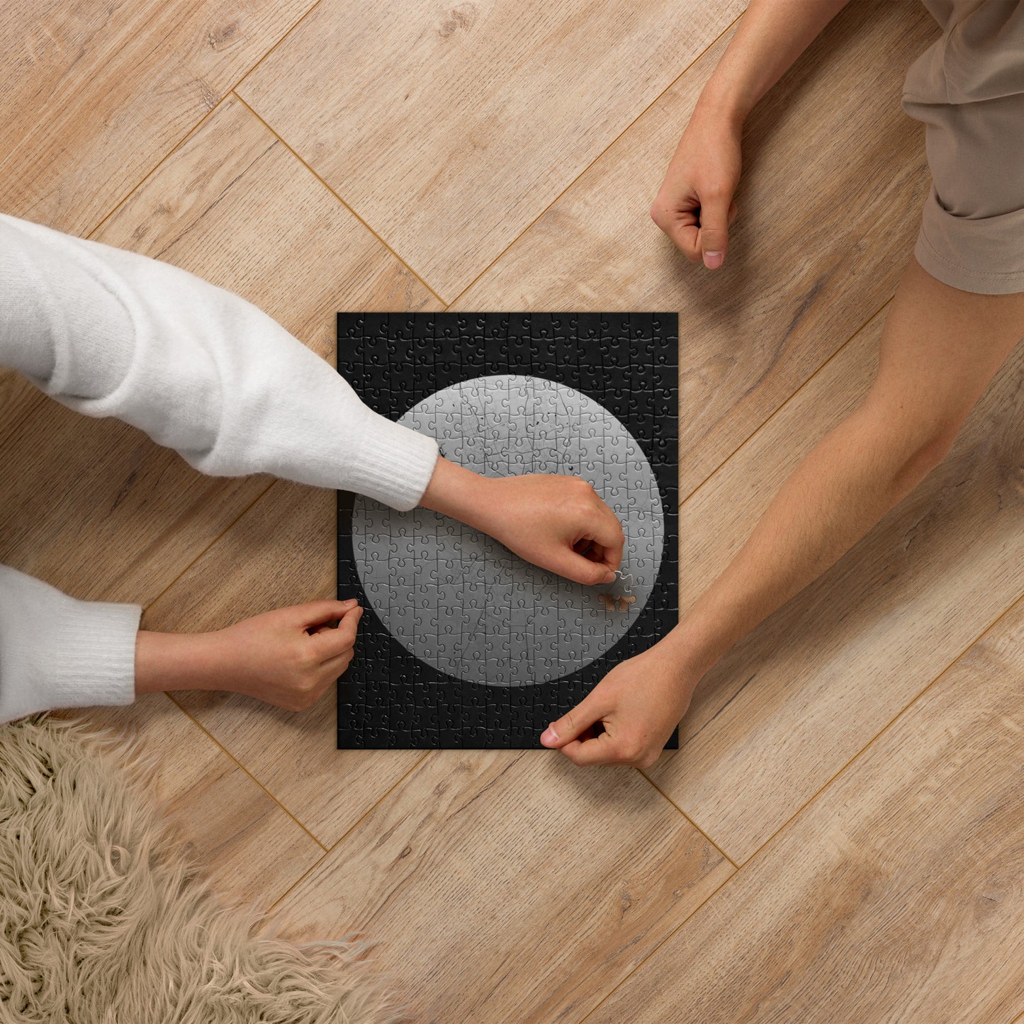Austin Silver on Black Map Jigsaw Puzzle