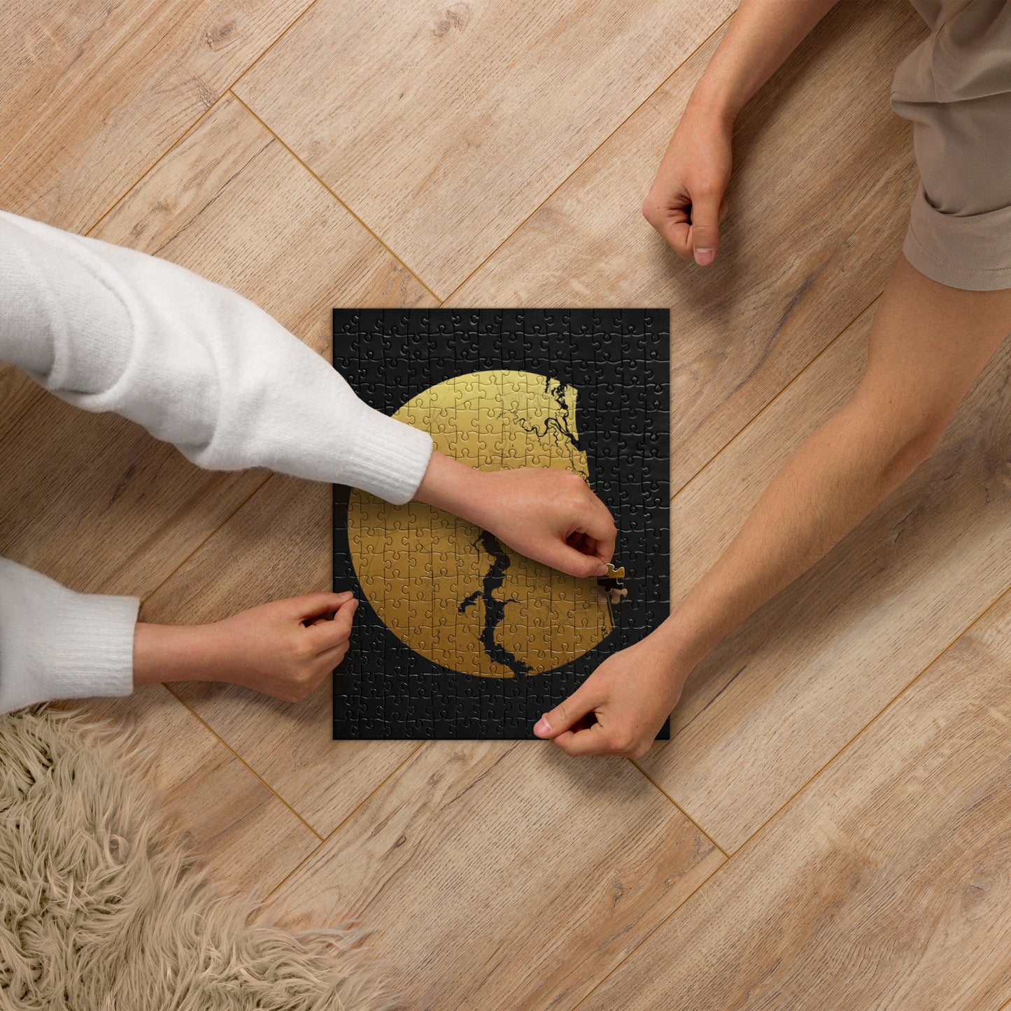Jacksonville Gold on Black Map Jigsaw Puzzle