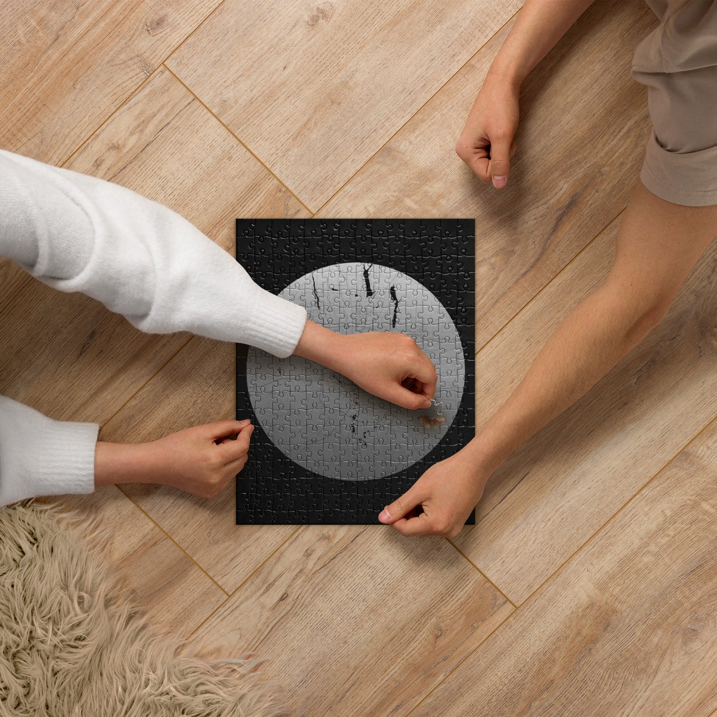Columbus Silver on Black Map Jigsaw Puzzle