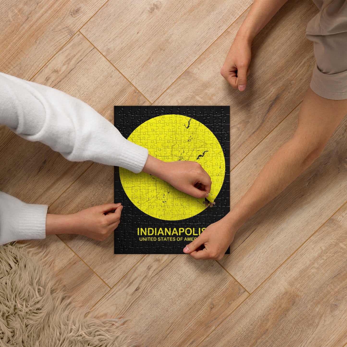 Indianapolis Circular Yellow Map Jigsaw Puzzle