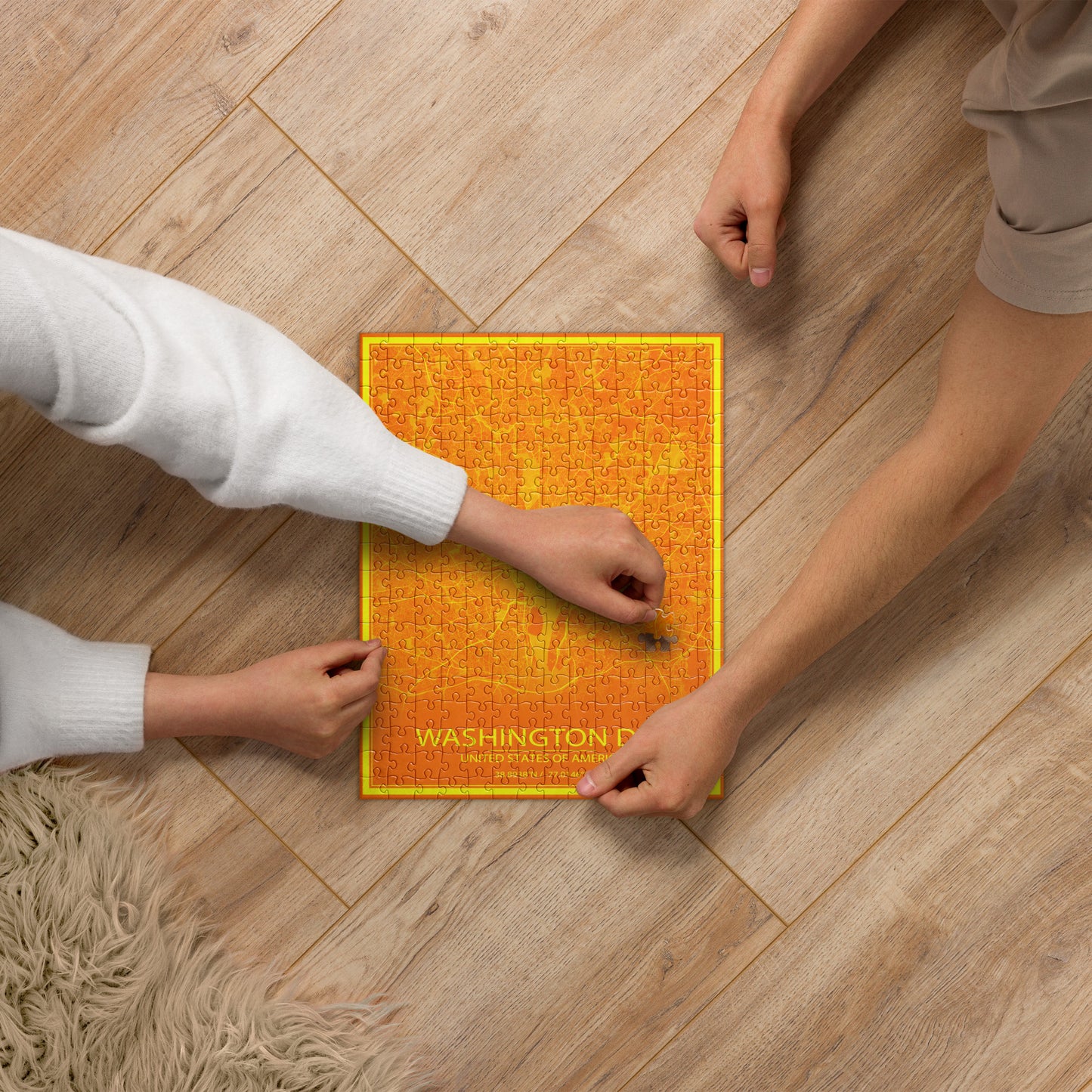 Washington, D.C. Orange and Yellow Map Jigsaw Puzzle