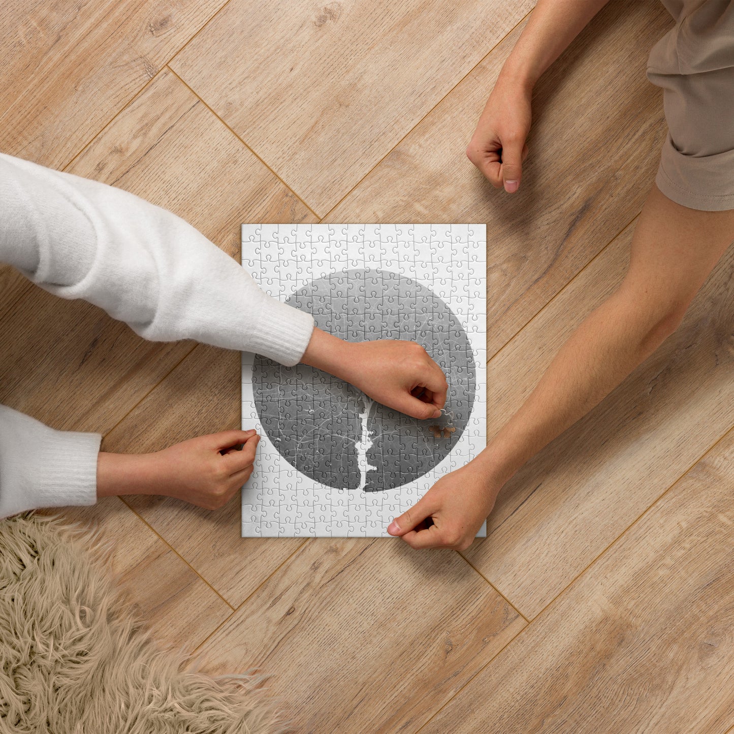 Washington, D.C. Silver on White Map Jigsaw Puzzle
