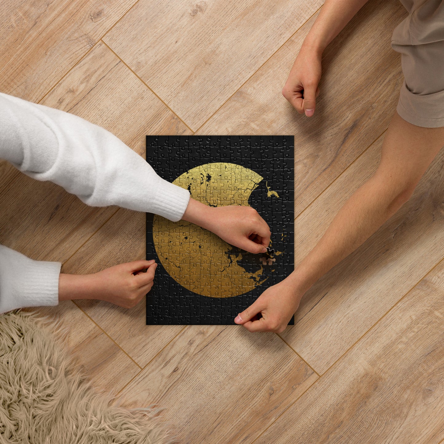 Boston Gold on Black Map Jigsaw Puzzle