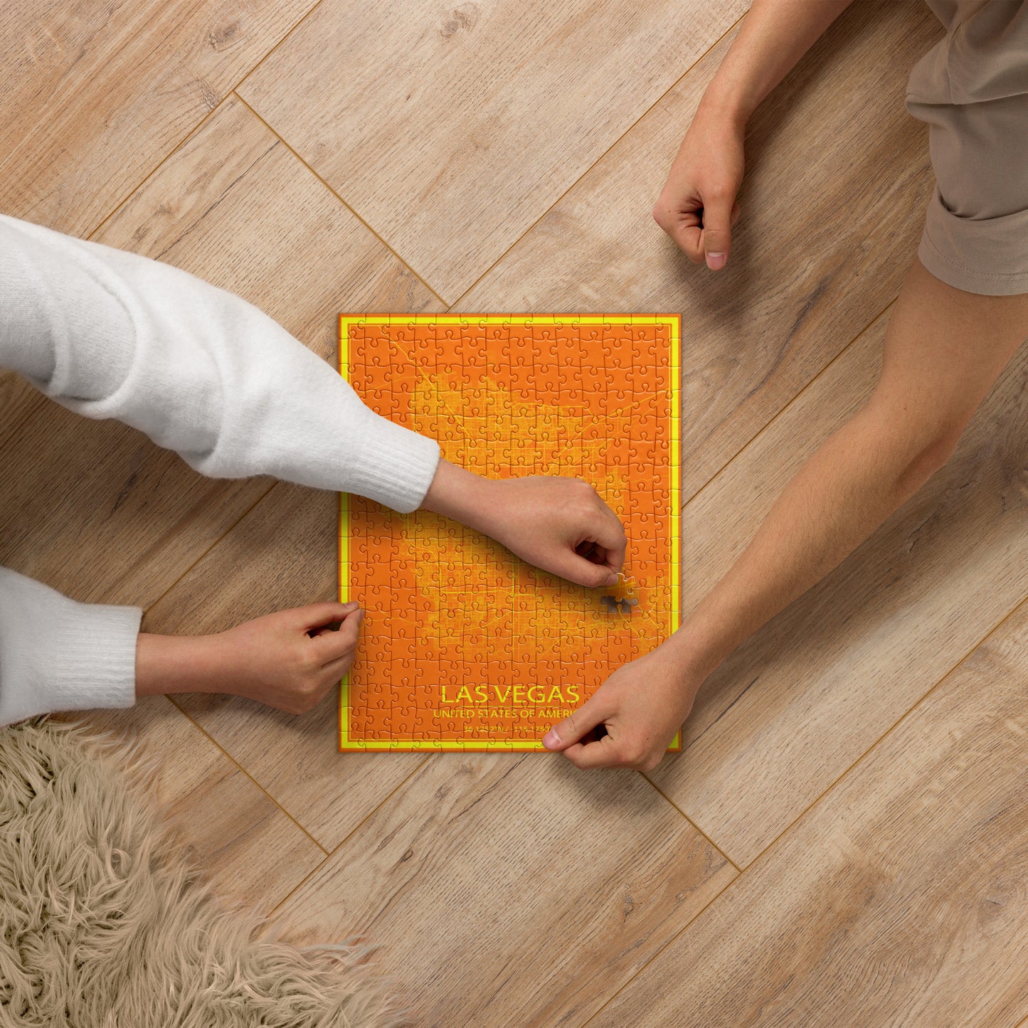 Las Vegas Orange and Yellow Map Jigsaw Puzzle
