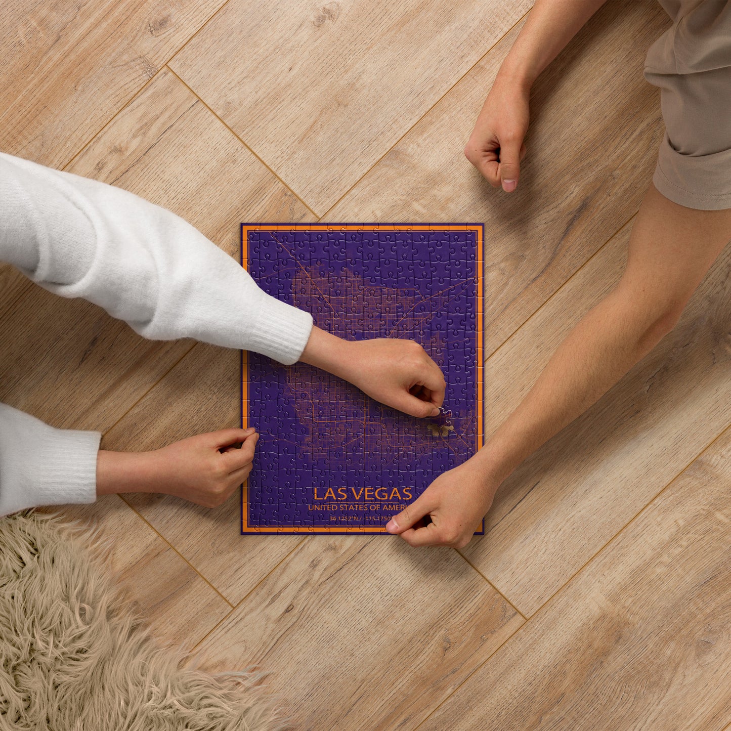 Las Vegas Purple and Orange Map Jigsaw Puzzle