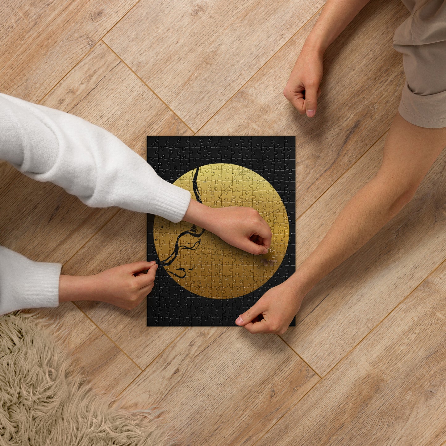 Memphis Gold on Black Map Jigsaw Puzzle