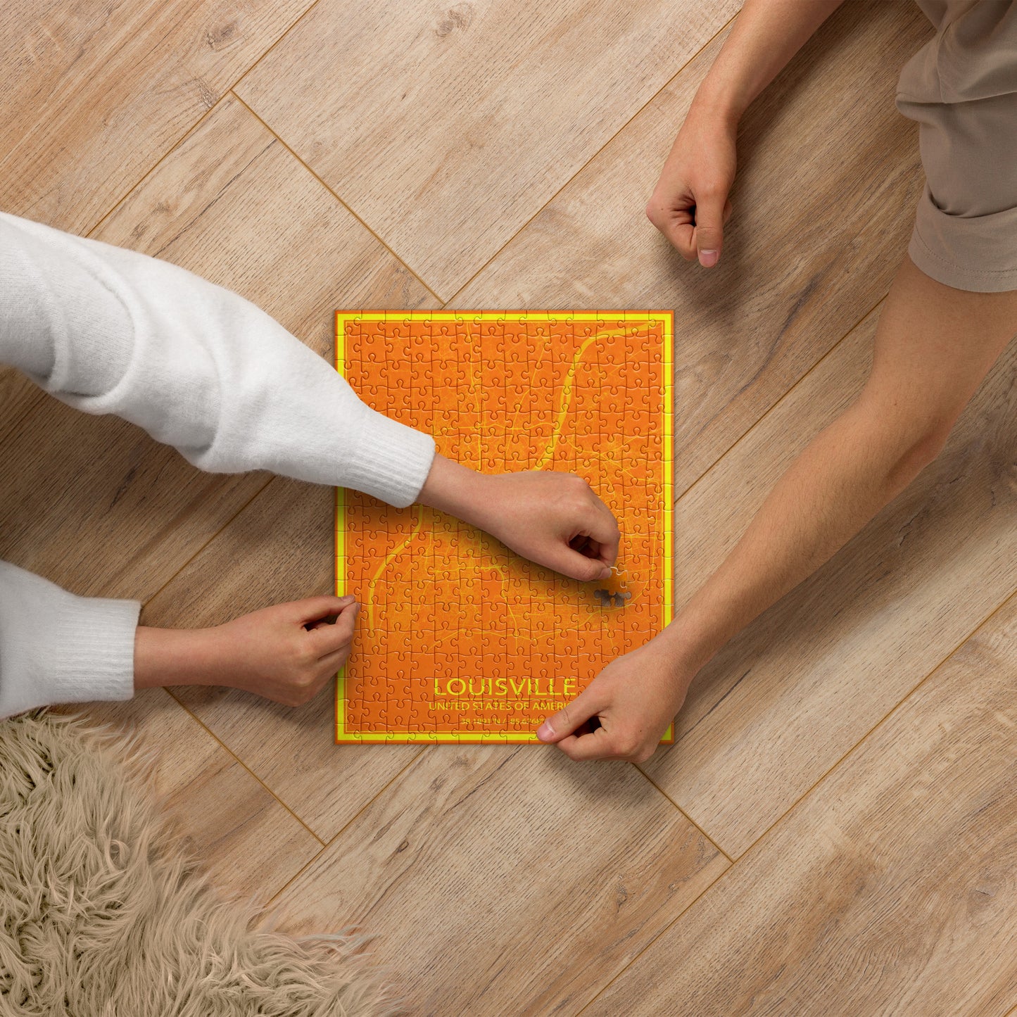 Louisville Orange and Yellow Map Jigsaw Puzzle