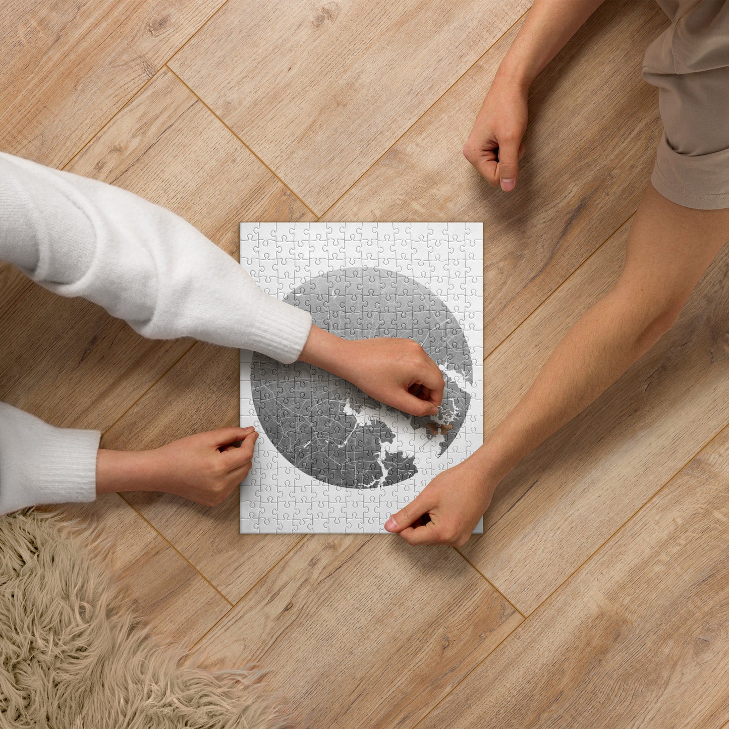 Baltimore Silver on White Map Jigsaw Puzzle