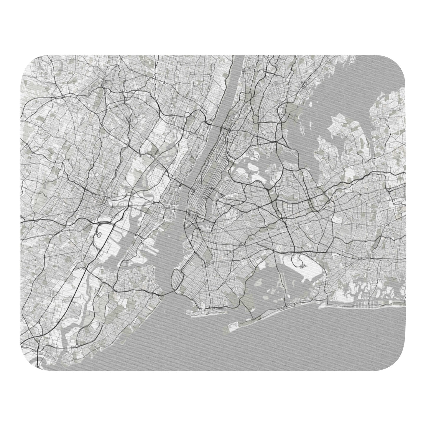New York White Map Mouse Pad