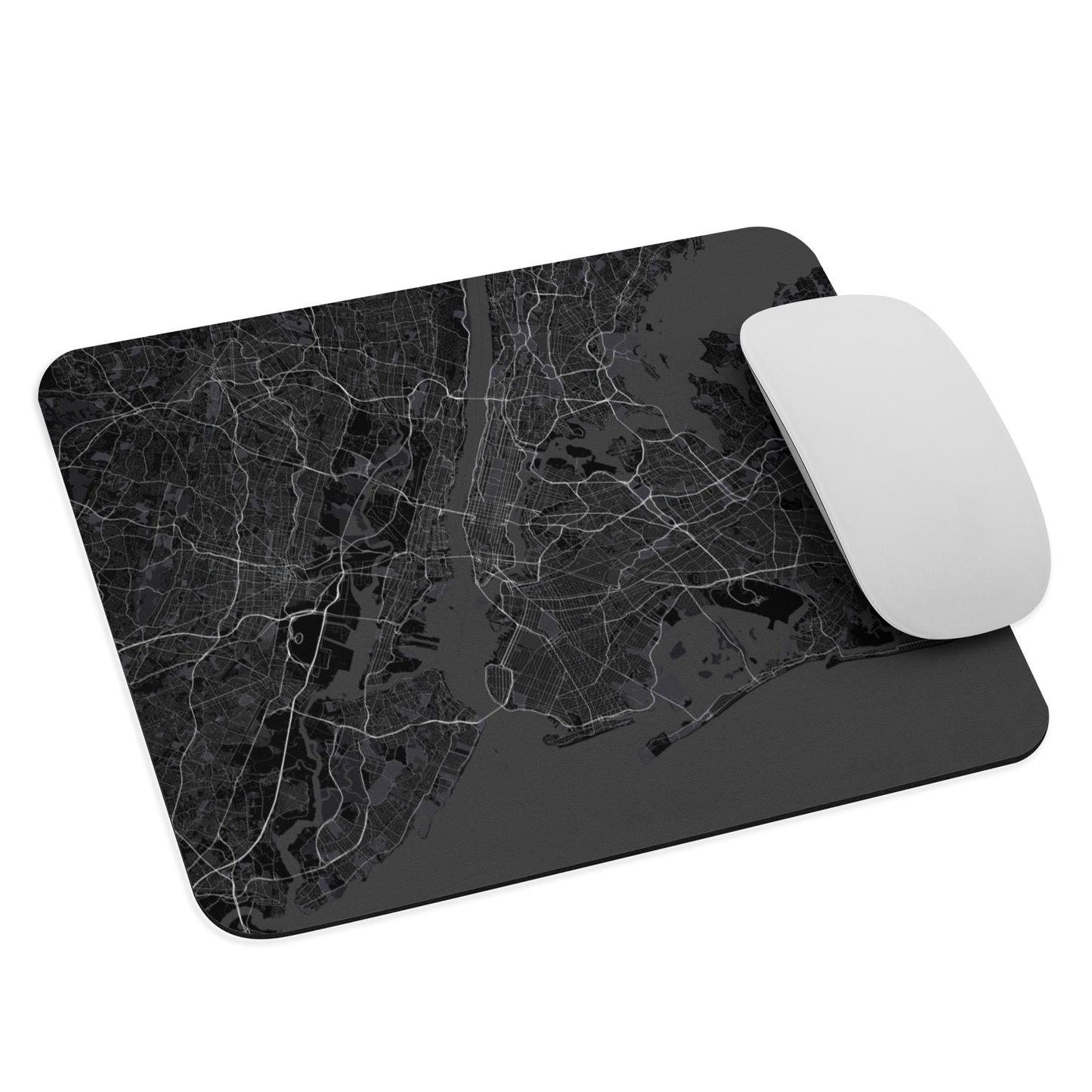 New York Black Map Mouse Pad