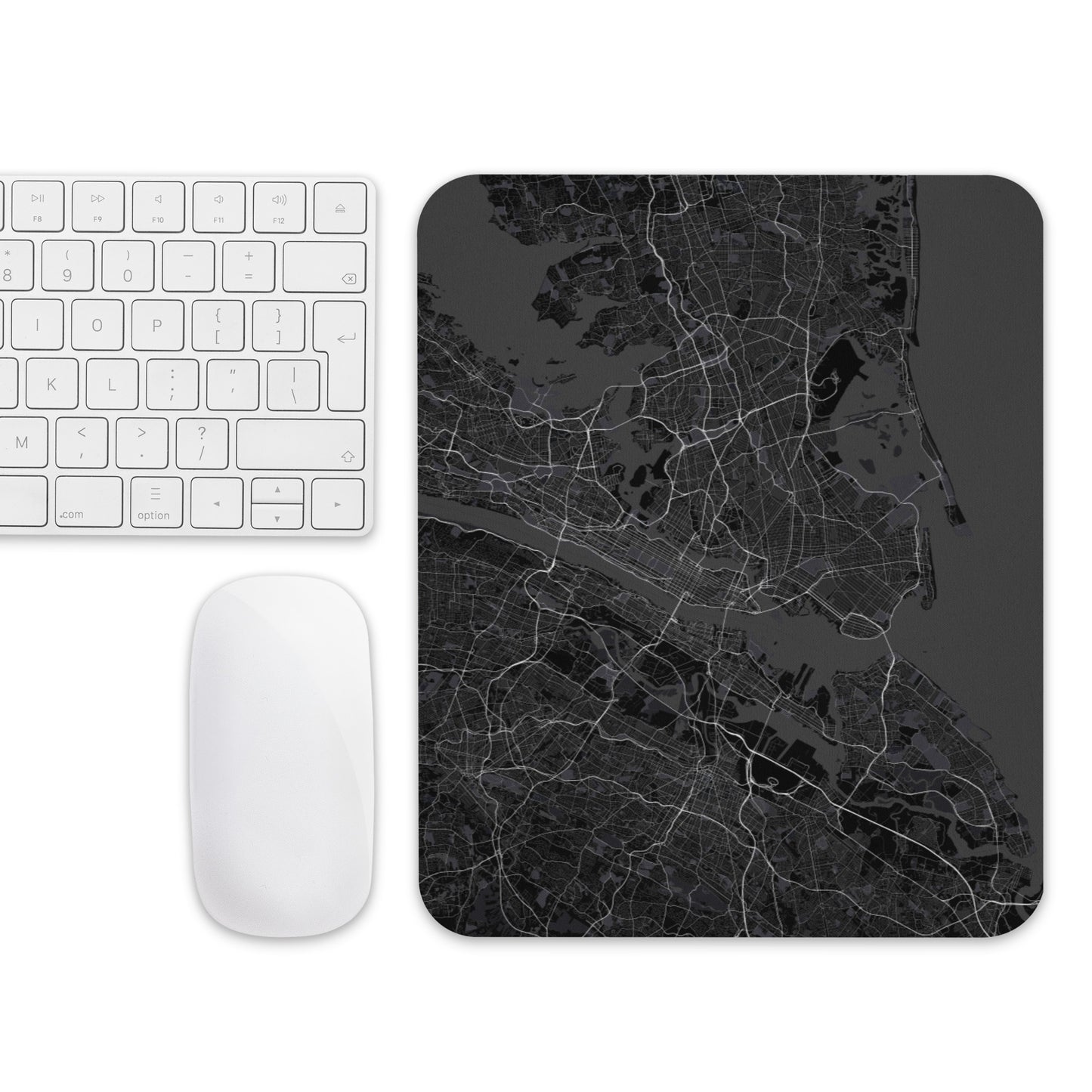 New York Black Map Mouse Pad