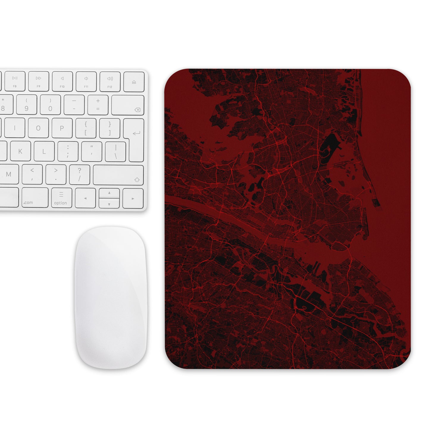 New York Black and Red Map Mouse Pad