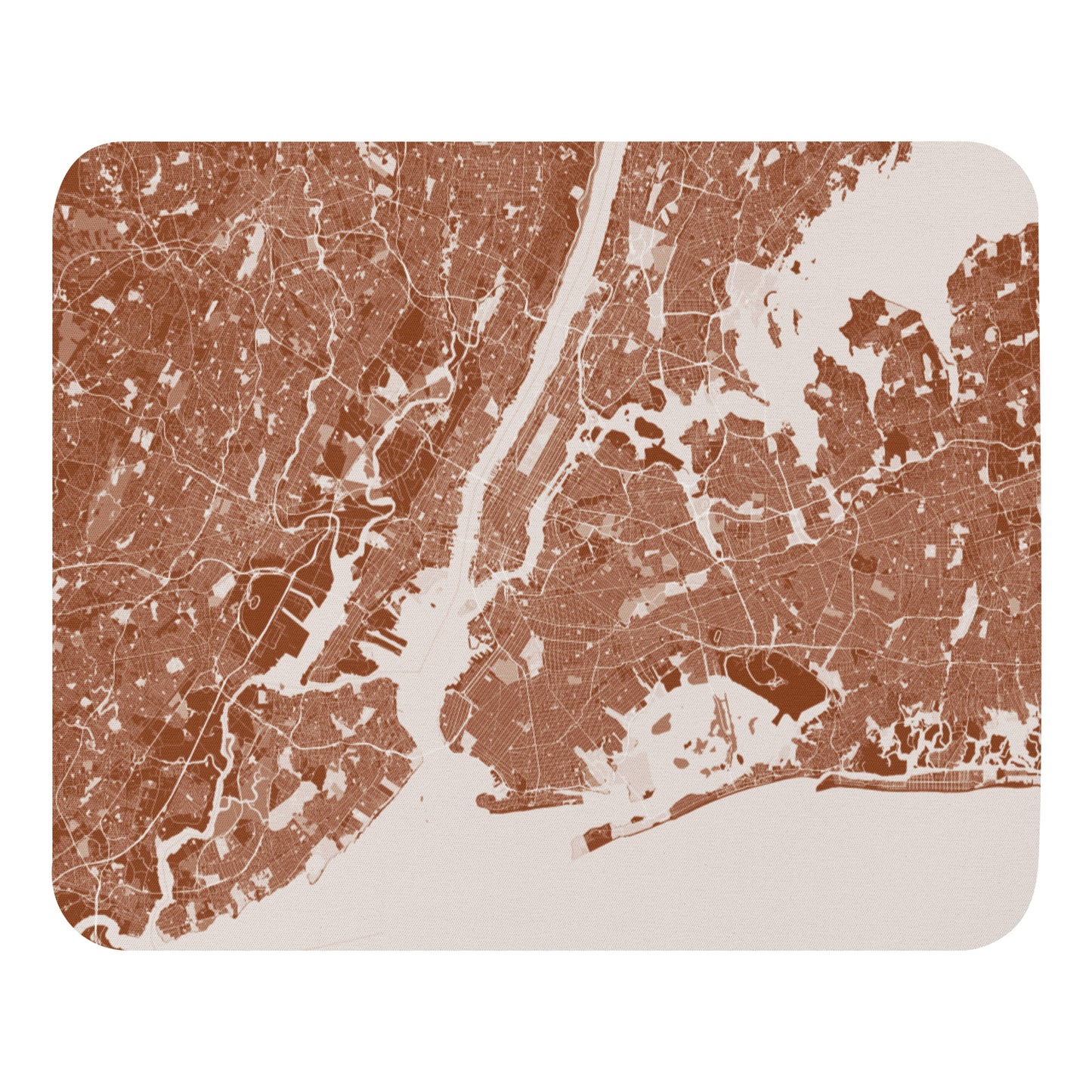 New York Brown and White Map Mouse Pad