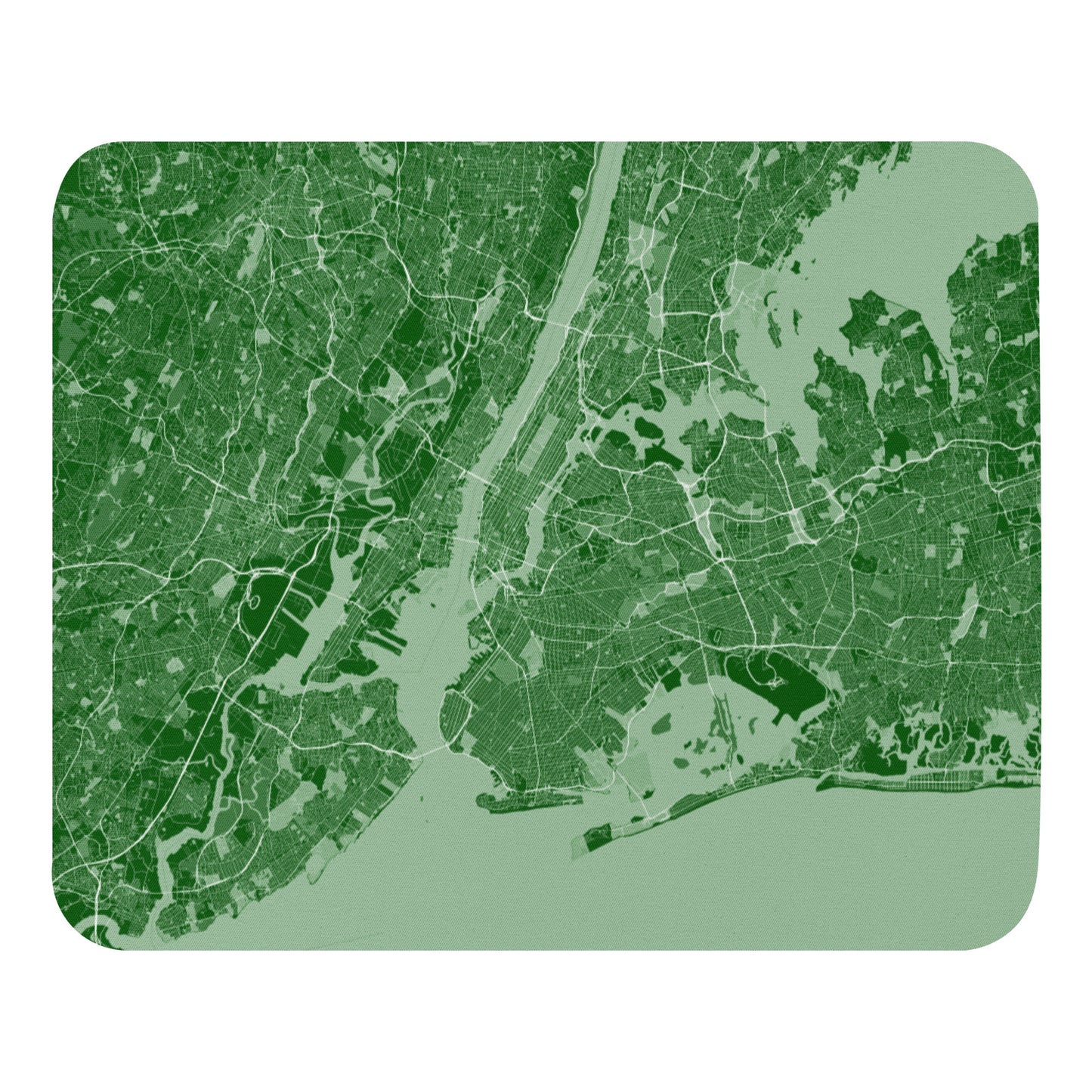 New York Green and White Map Mouse Pad
