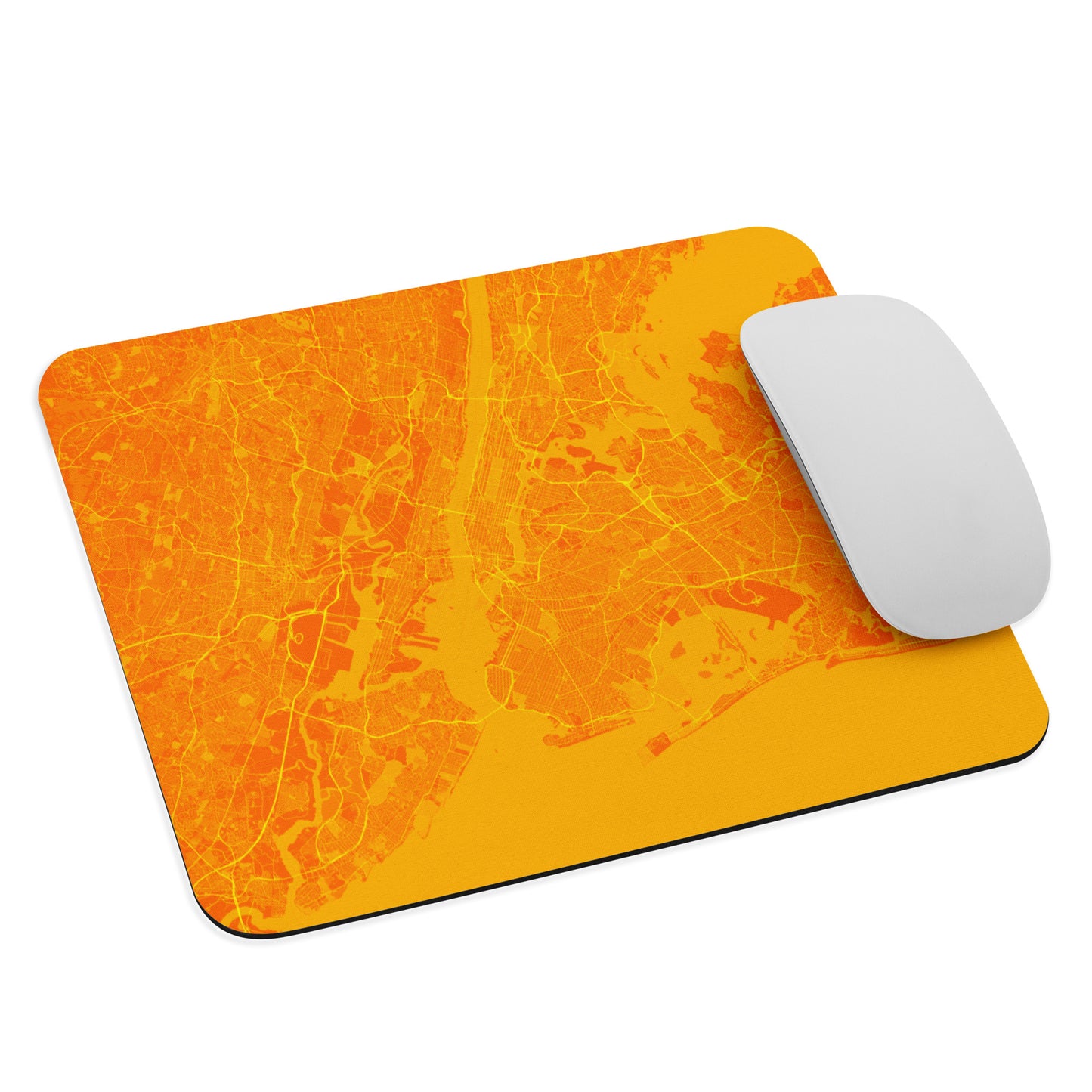 New York Orange and Yellow Map Mouse Pad