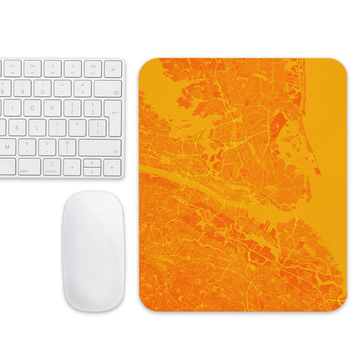 New York Orange and Yellow Map Mouse Pad