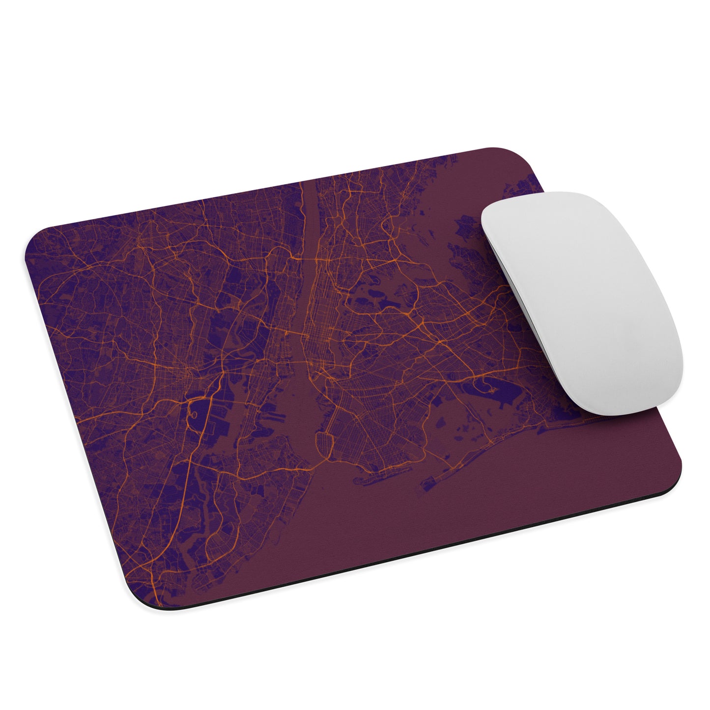 New York Purple and Orange Map Mouse Pad