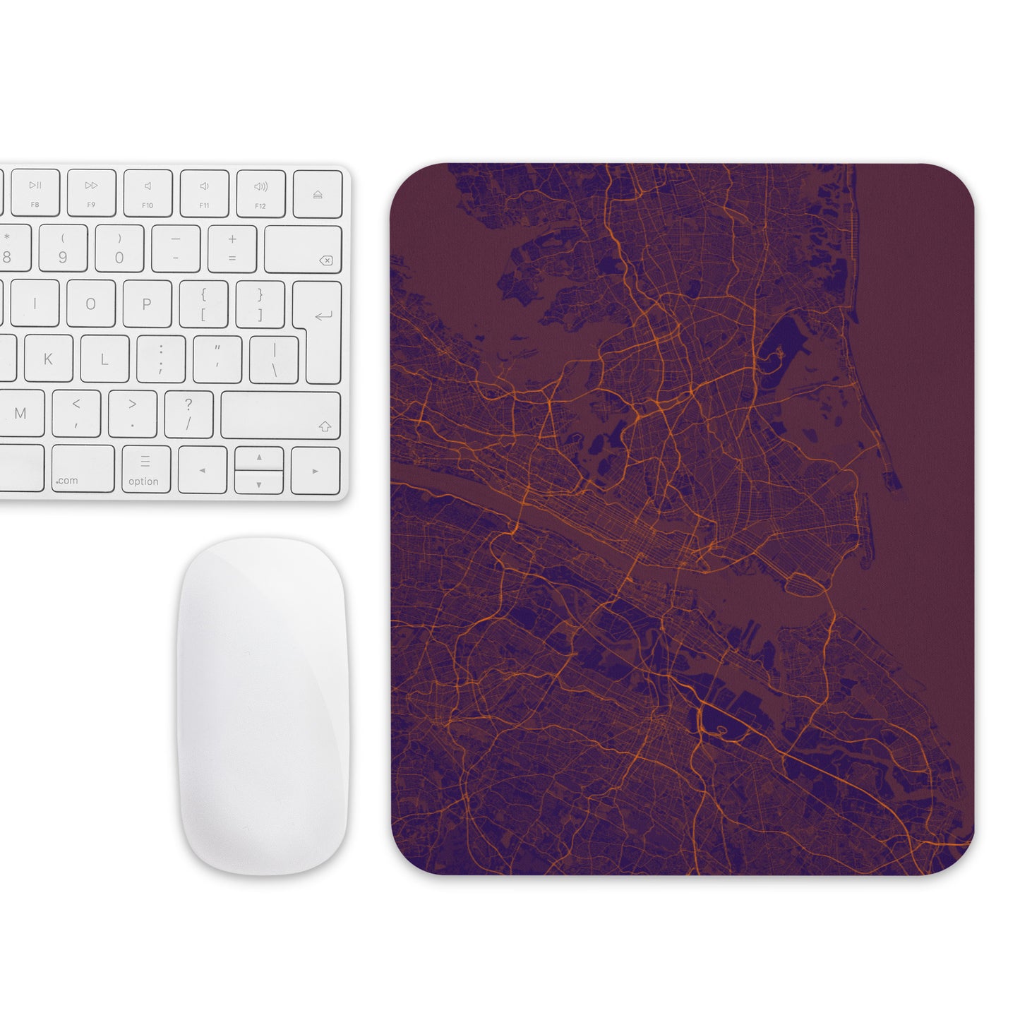 New York Purple and Orange Map Mouse Pad
