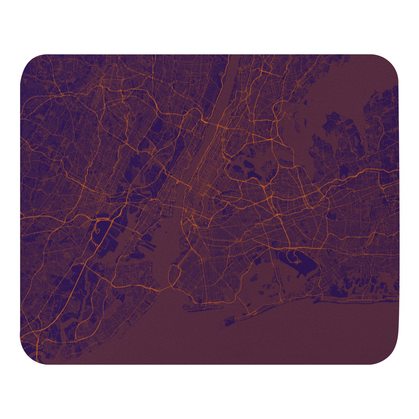 New York Purple and Orange Map Mouse Pad