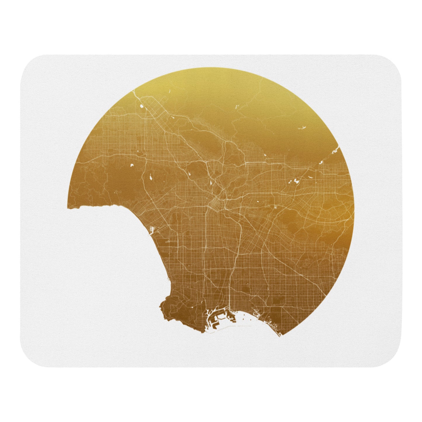 Los Angeles Gold on White Map Mouse Pad