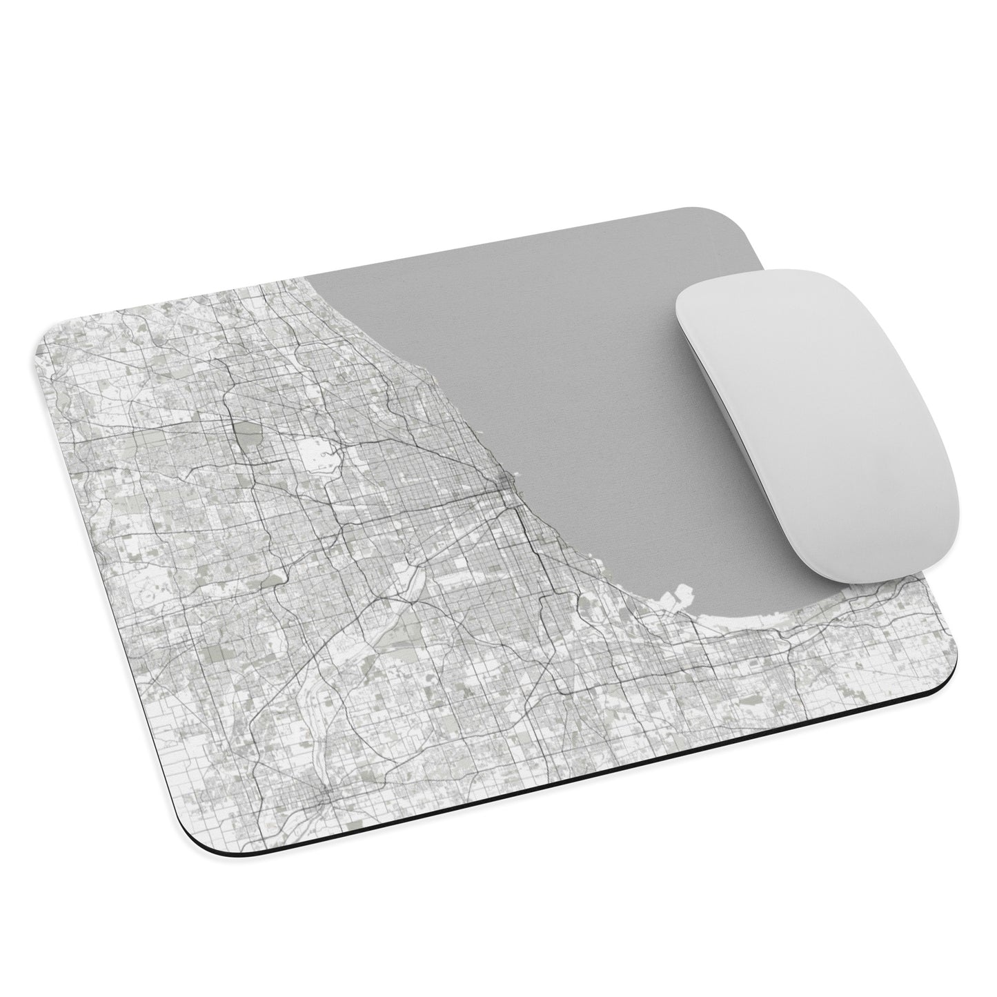 Chicago White Map Mouse Pad