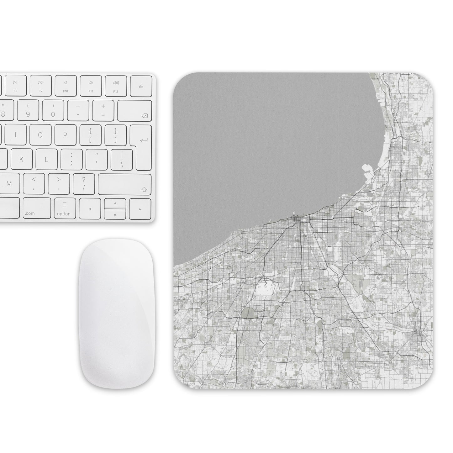 Chicago White Map Mouse Pad