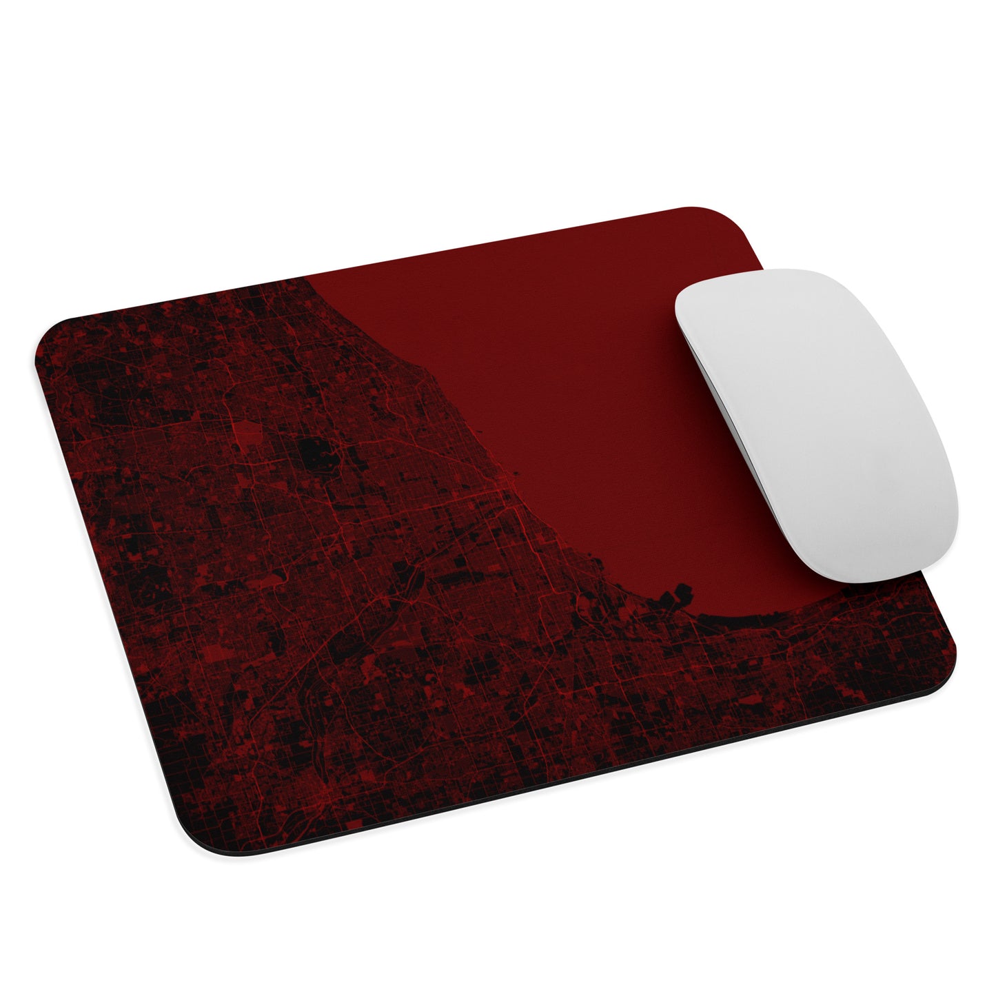 Chicago Black and Red Map Mouse Pad