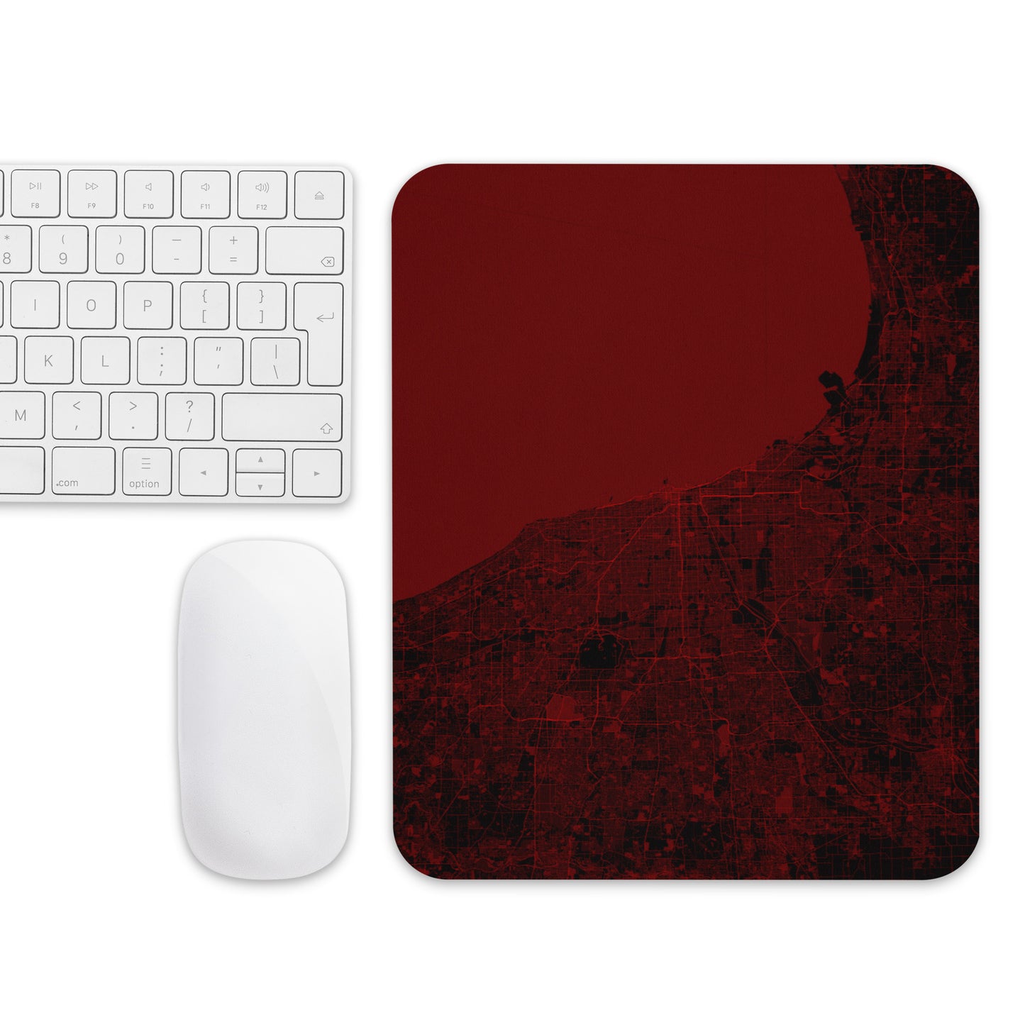 Chicago Black and Red Map Mouse Pad