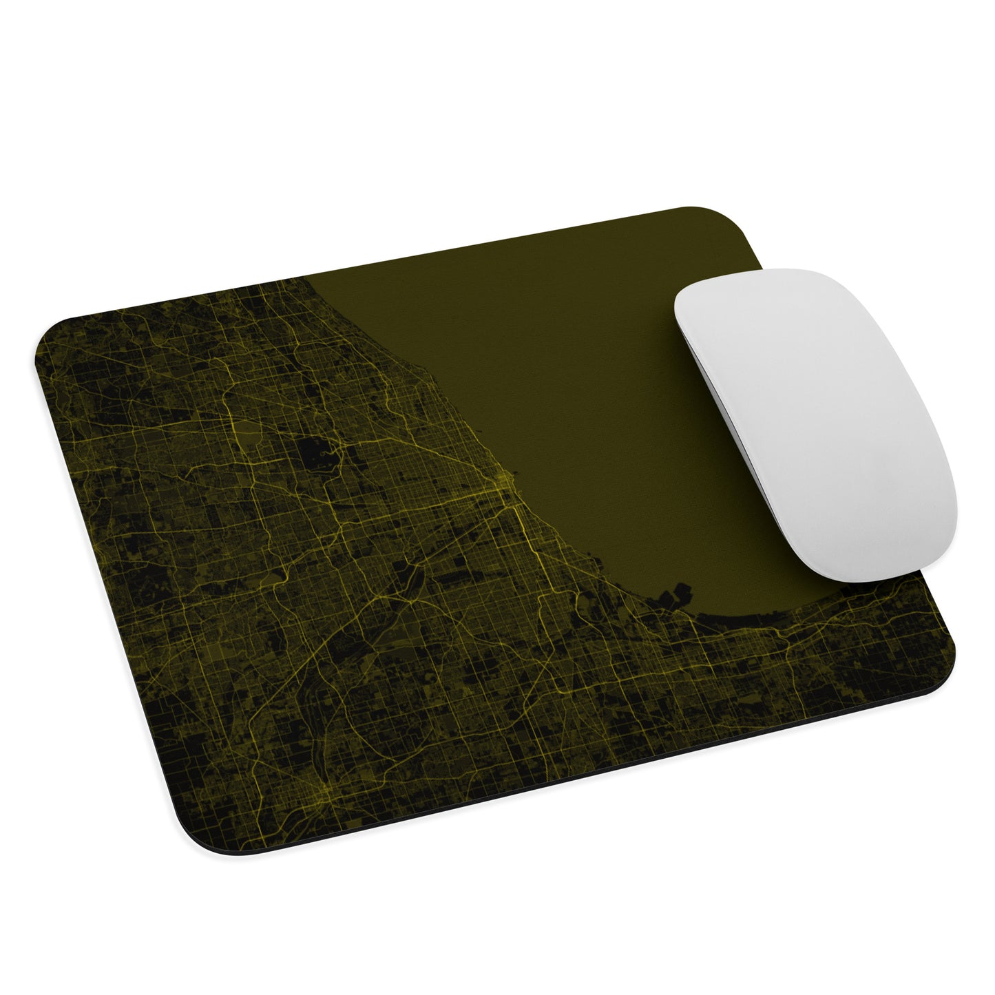 Chicago Black and Yellow Map Mouse Pad
