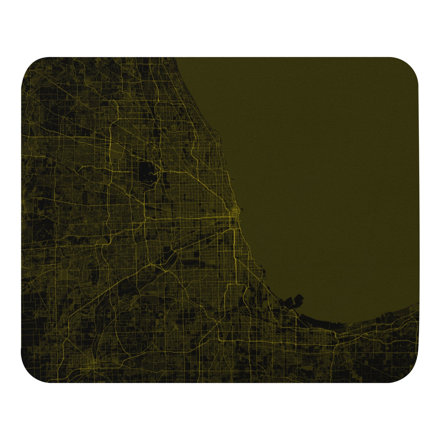 Chicago Black and Yellow Map Mouse Pad