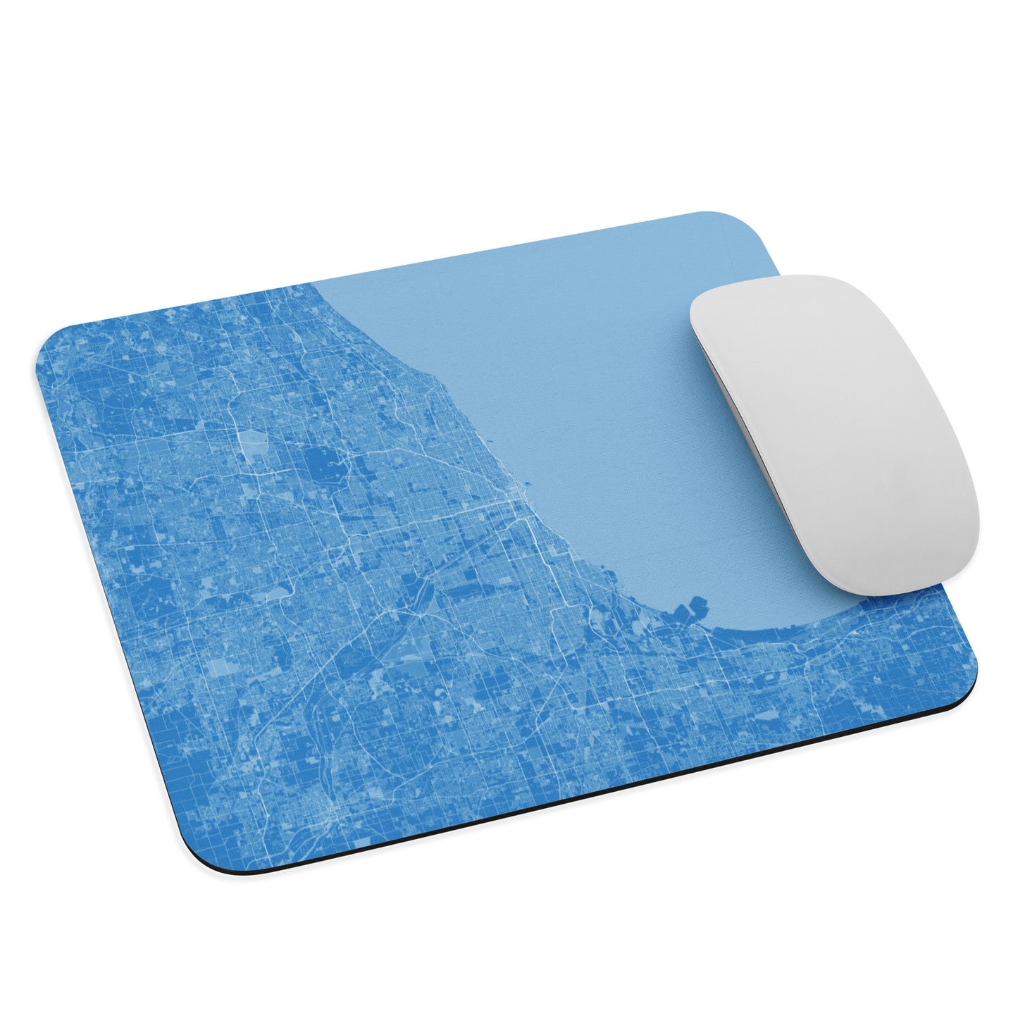Chicago Blue and White Map Mouse Pad