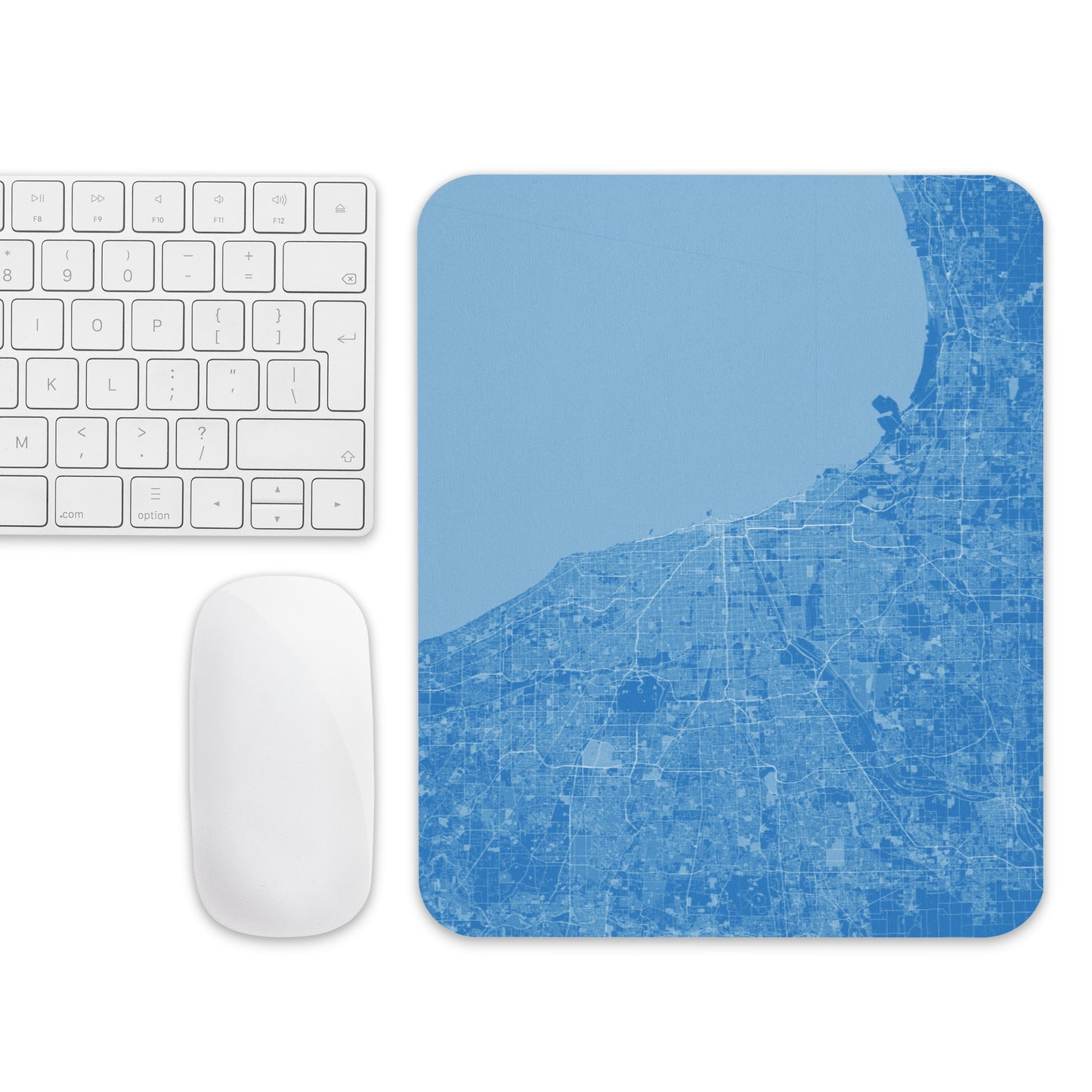 Chicago Blue and White Map Mouse Pad