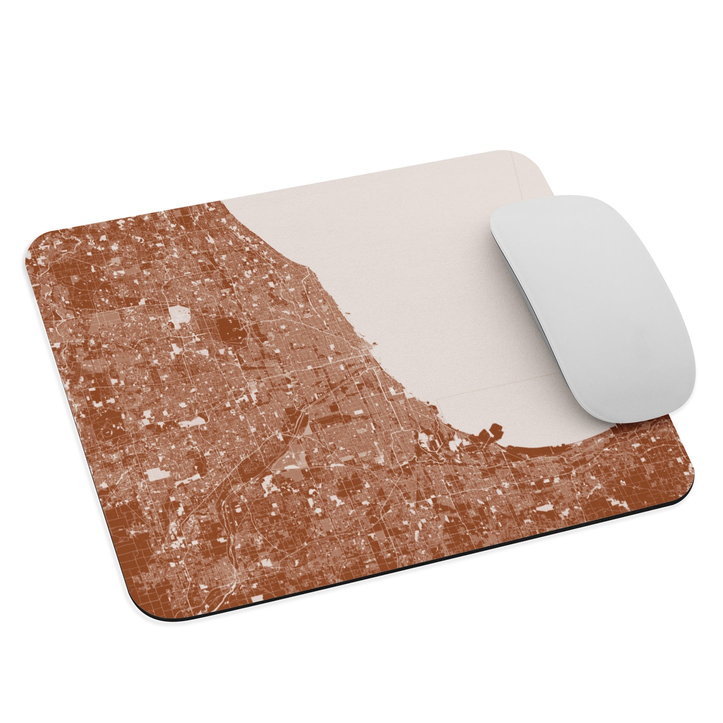 Chicago Brown and White Map Mouse Pad