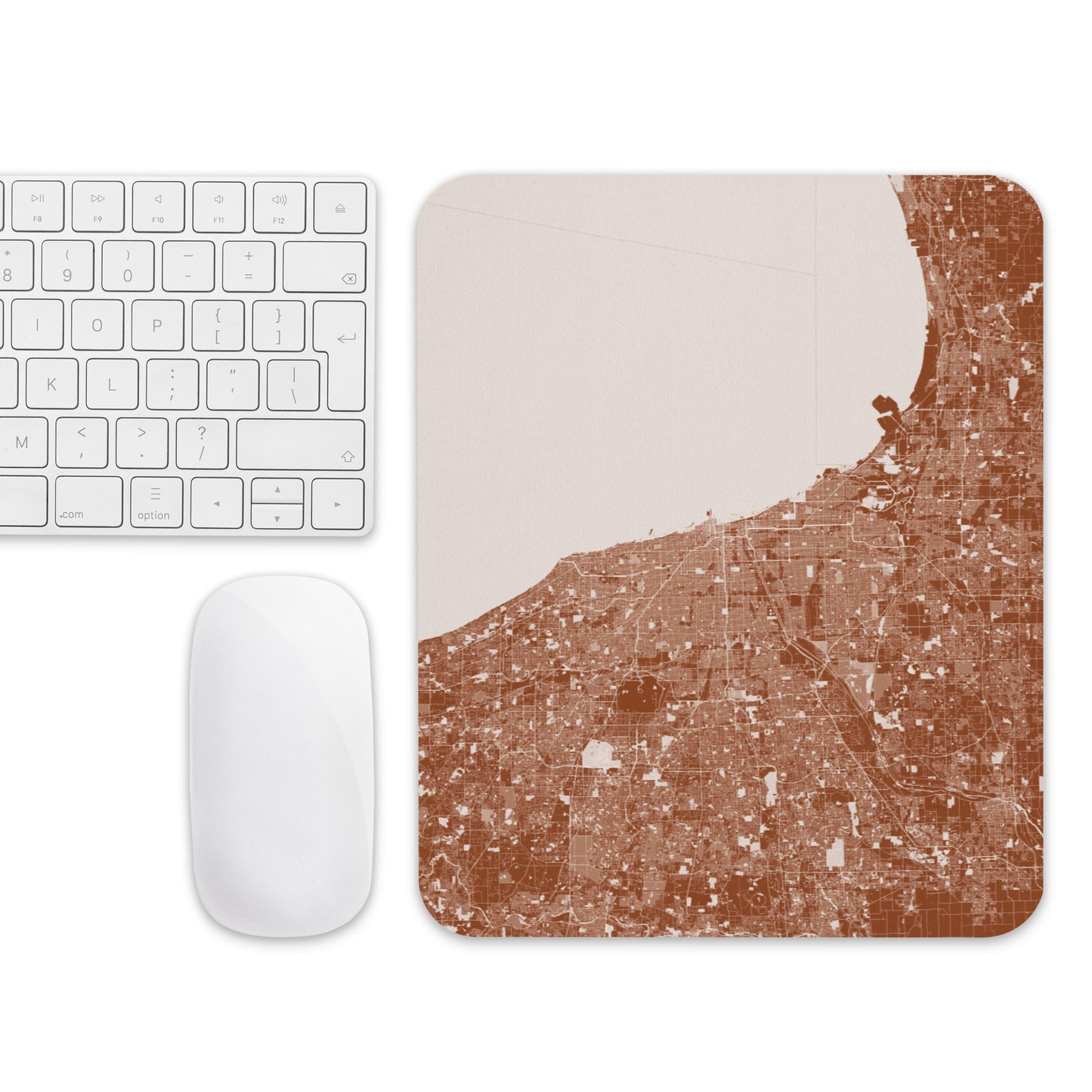 Chicago Brown and White Map Mouse Pad