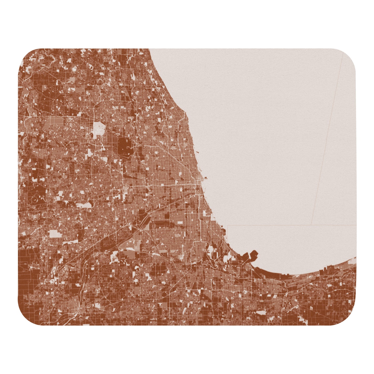 Chicago Brown and White Map Mouse Pad