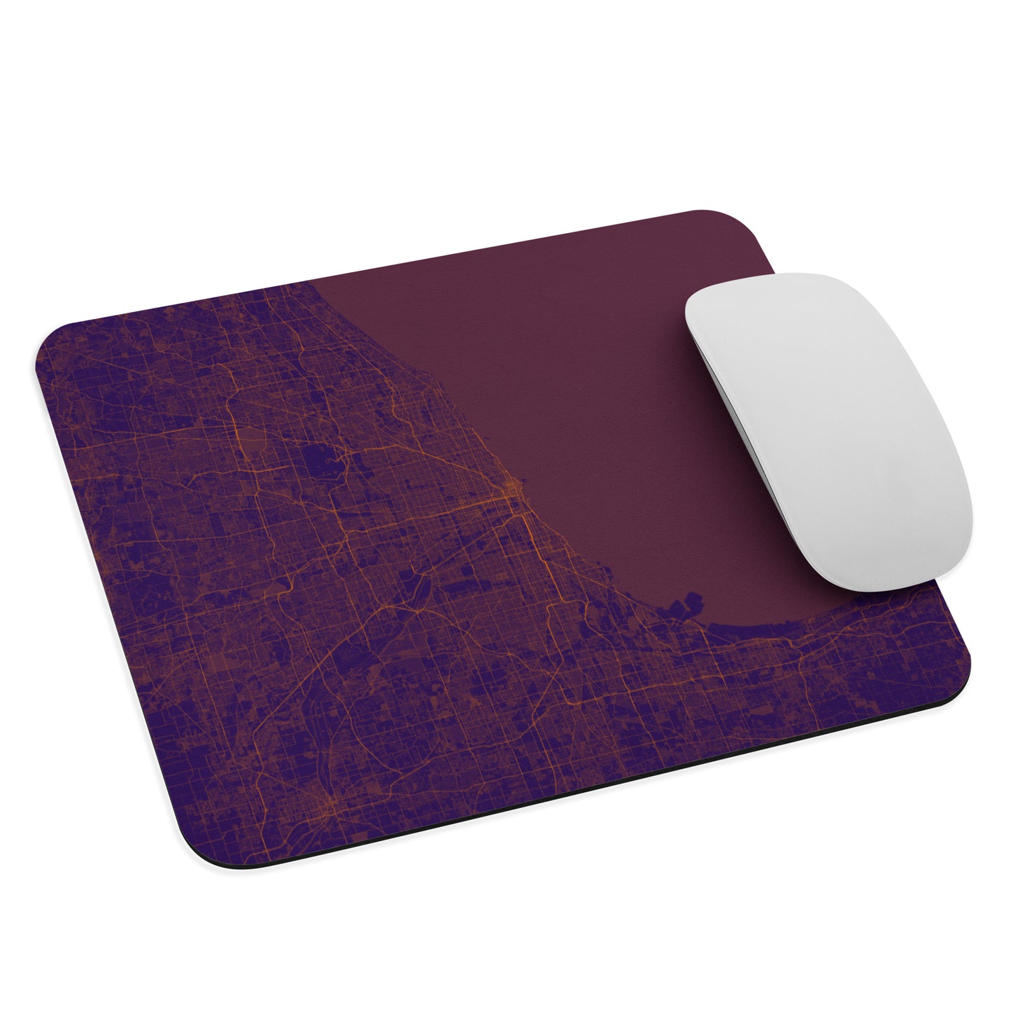 Chicago Purple and Orange Map Mouse Pad