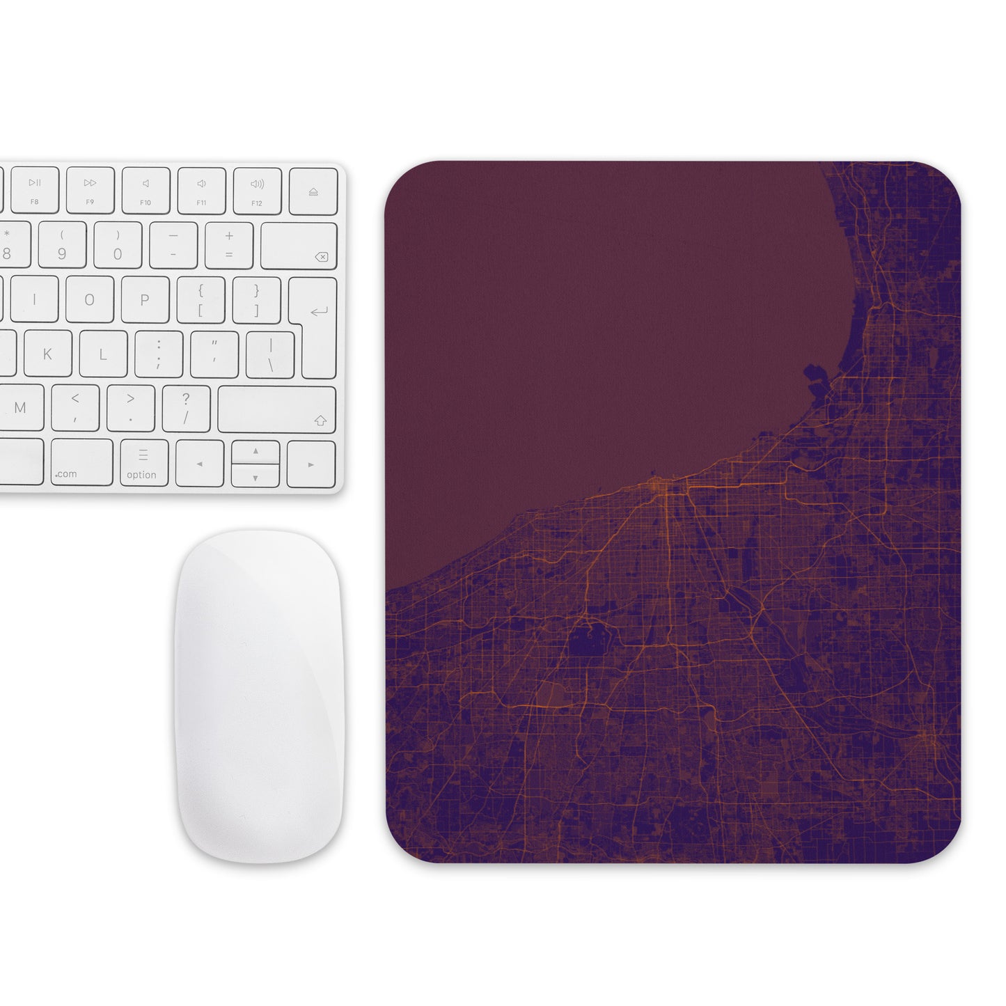 Chicago Purple and Orange Map Mouse Pad