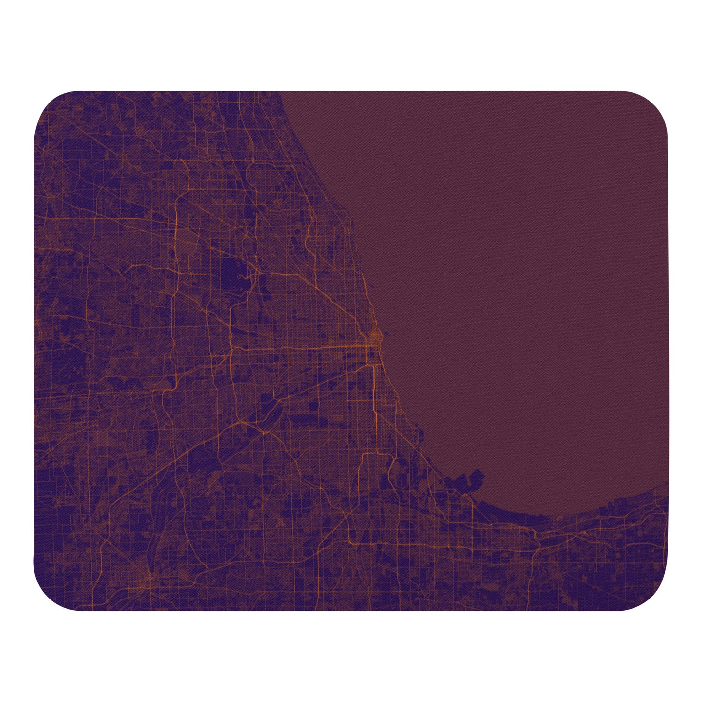 Chicago Purple and Orange Map Mouse Pad