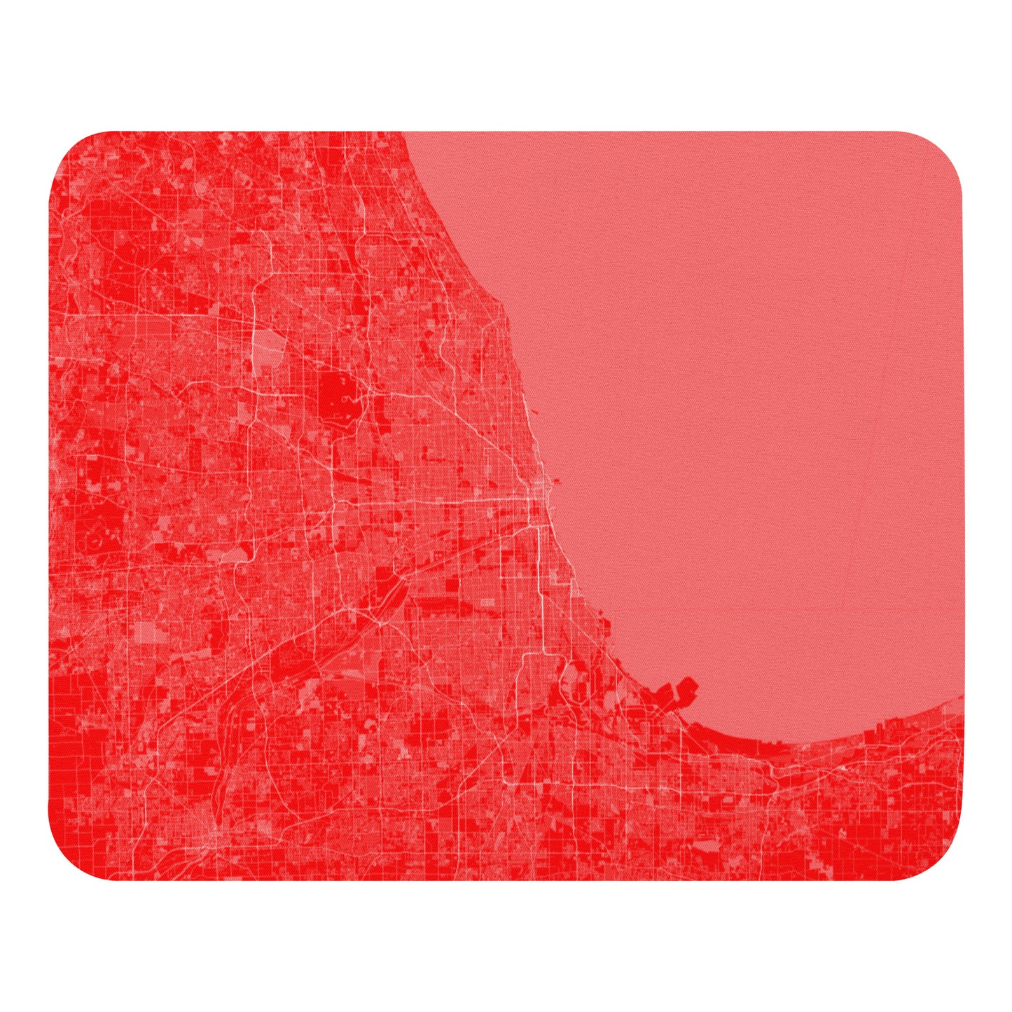 Chicago Red and White Map Mouse Pad