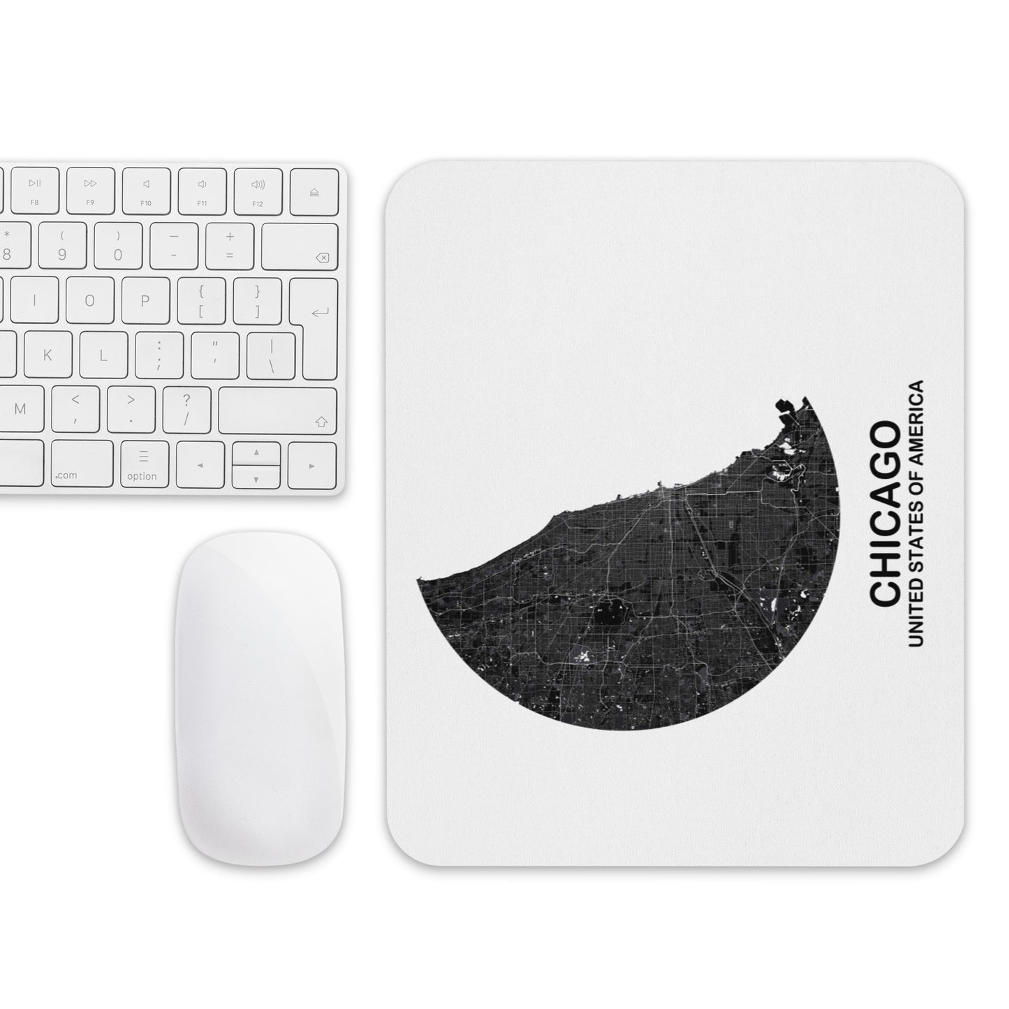 Chicago Circular Black Map Mouse Pad